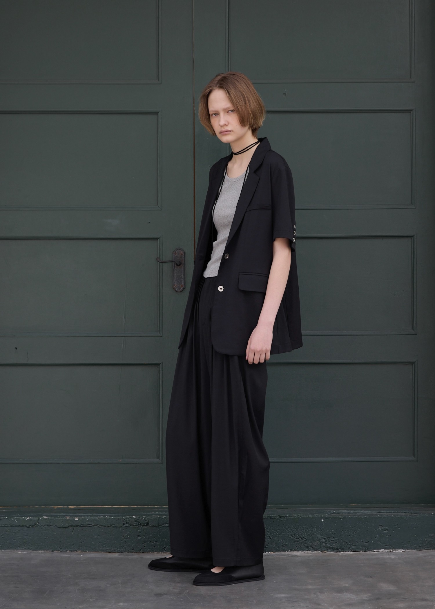 waist pin tuck wide panel PT