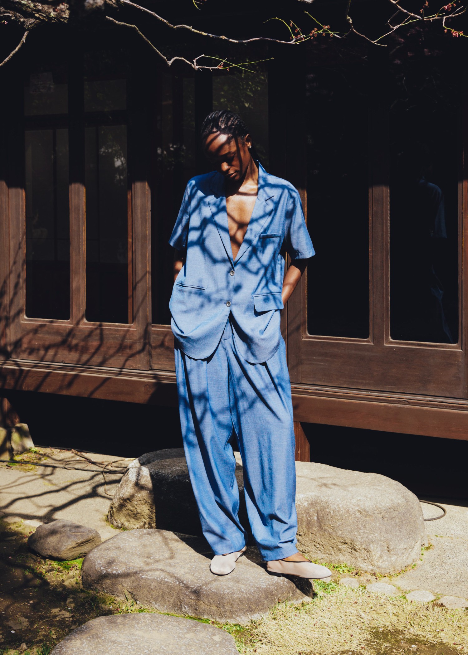 waist pin tuck wide panel PT