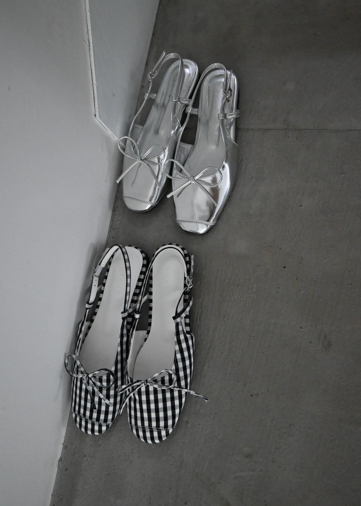 various pattern ribbon flat shoes