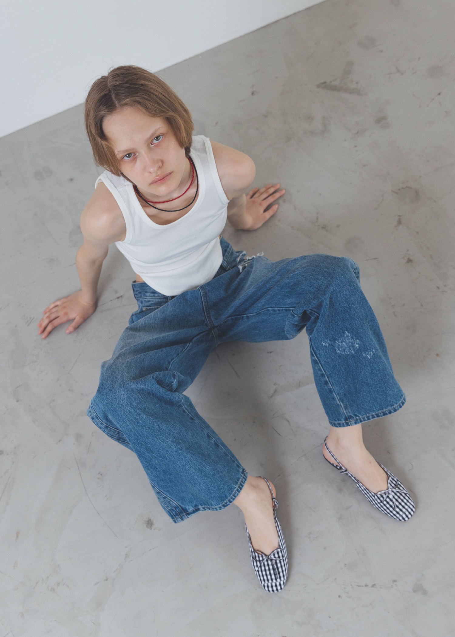 various pattern ribbon flat shoes