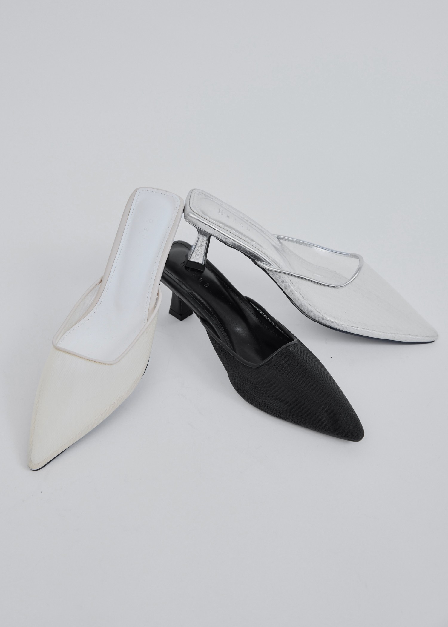 mesh pointed toe mule