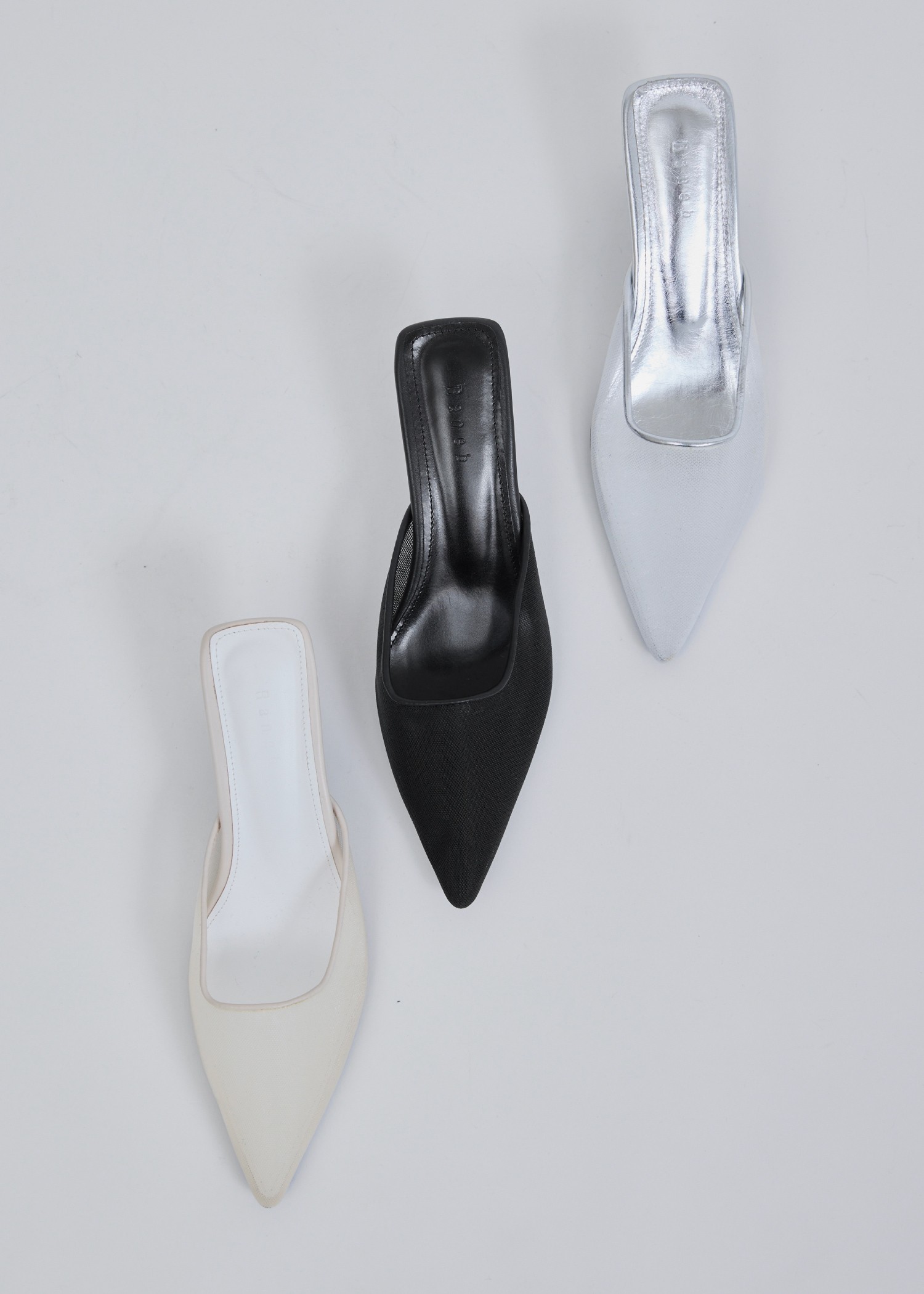 mesh pointed toe mule