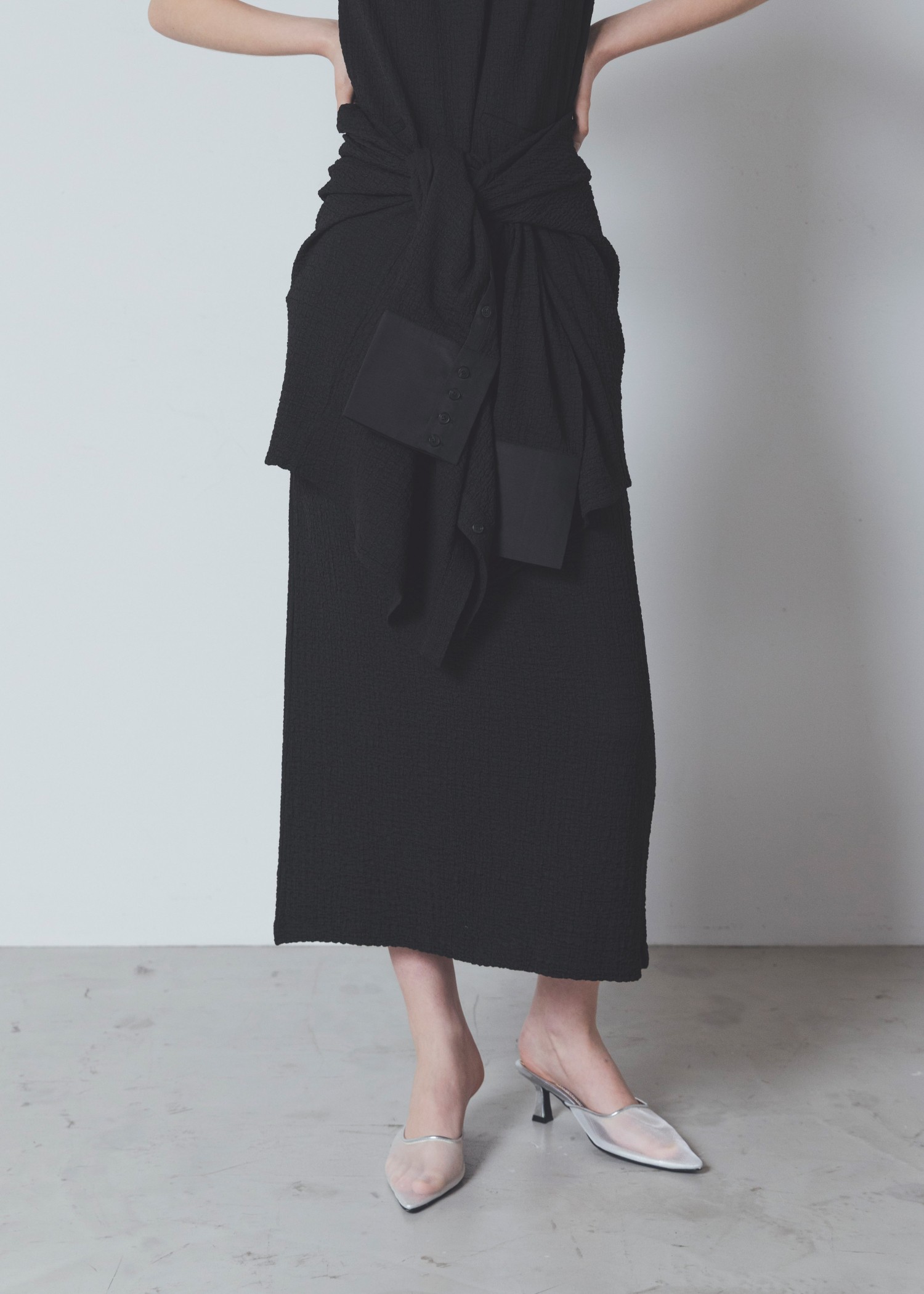 mesh pointed toe mule