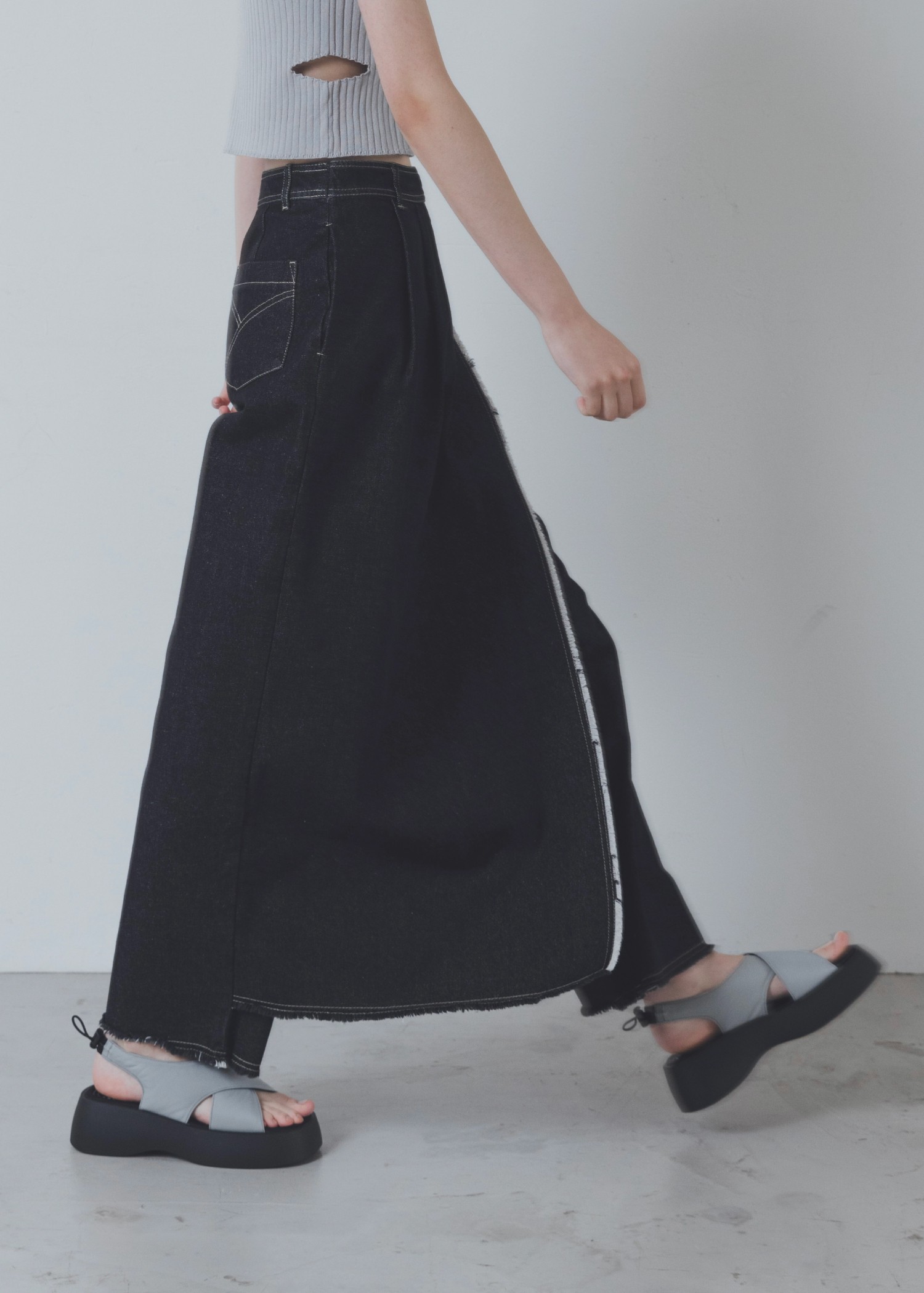 back drawstring cross sandal