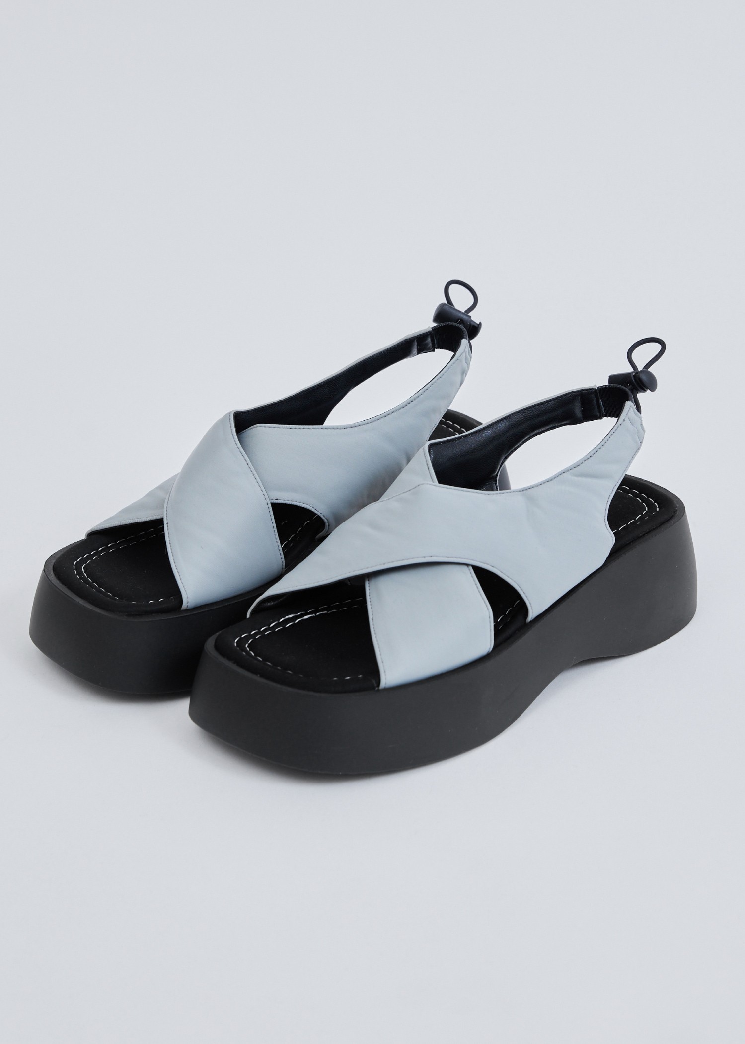 back drawstring cross sandal