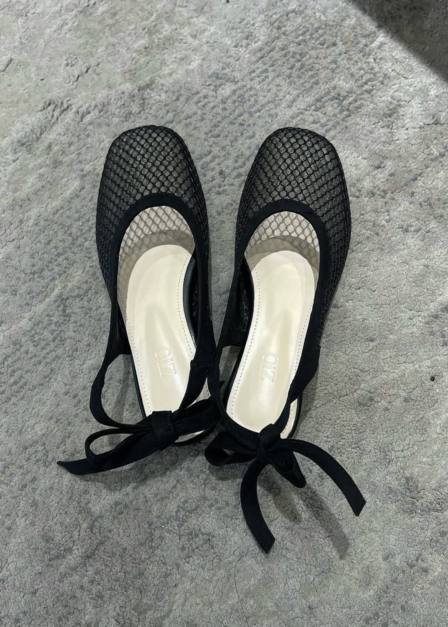 back ribbon mesh flat sandal