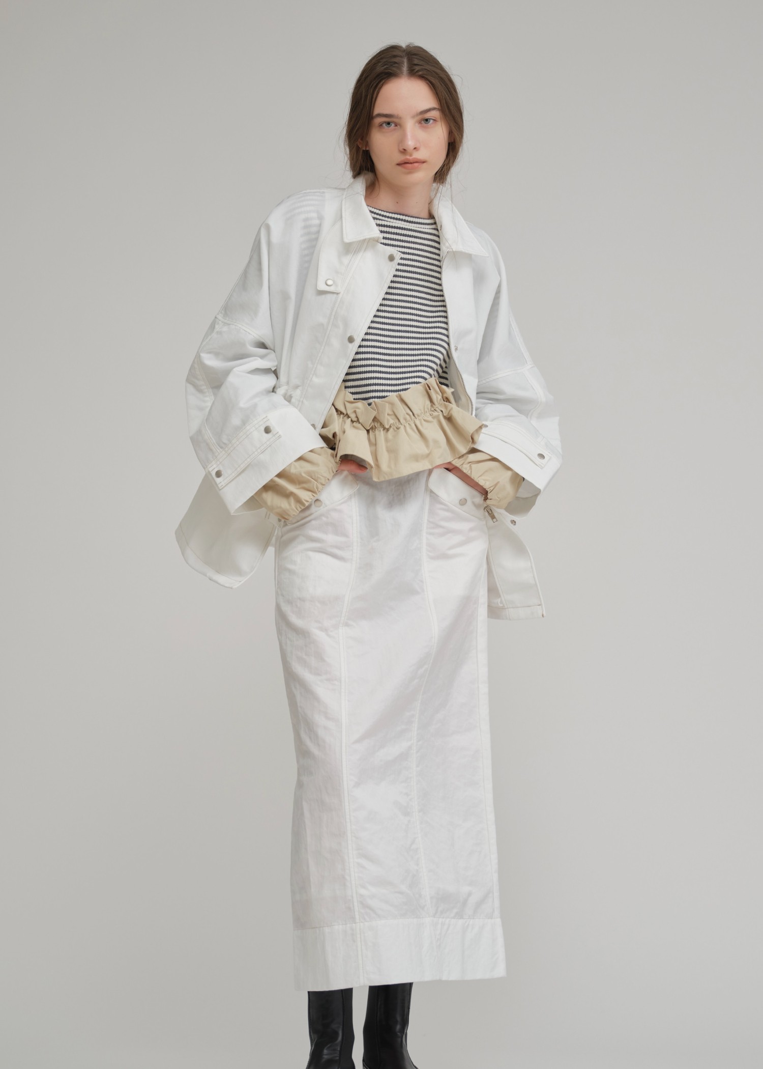 flap pocket bi color stitch pencil nylon SK