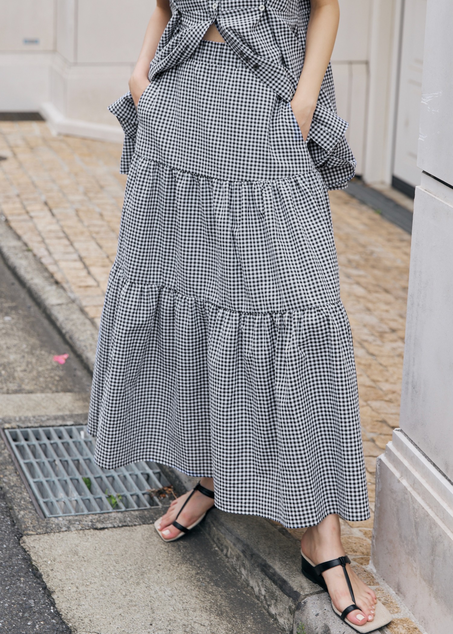tiered gingham check SK