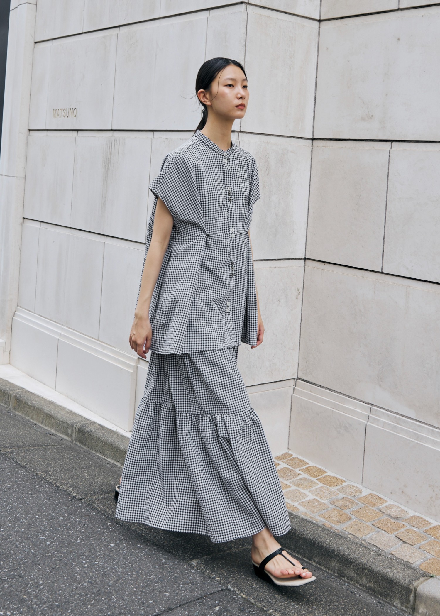 tiered gingham check SK