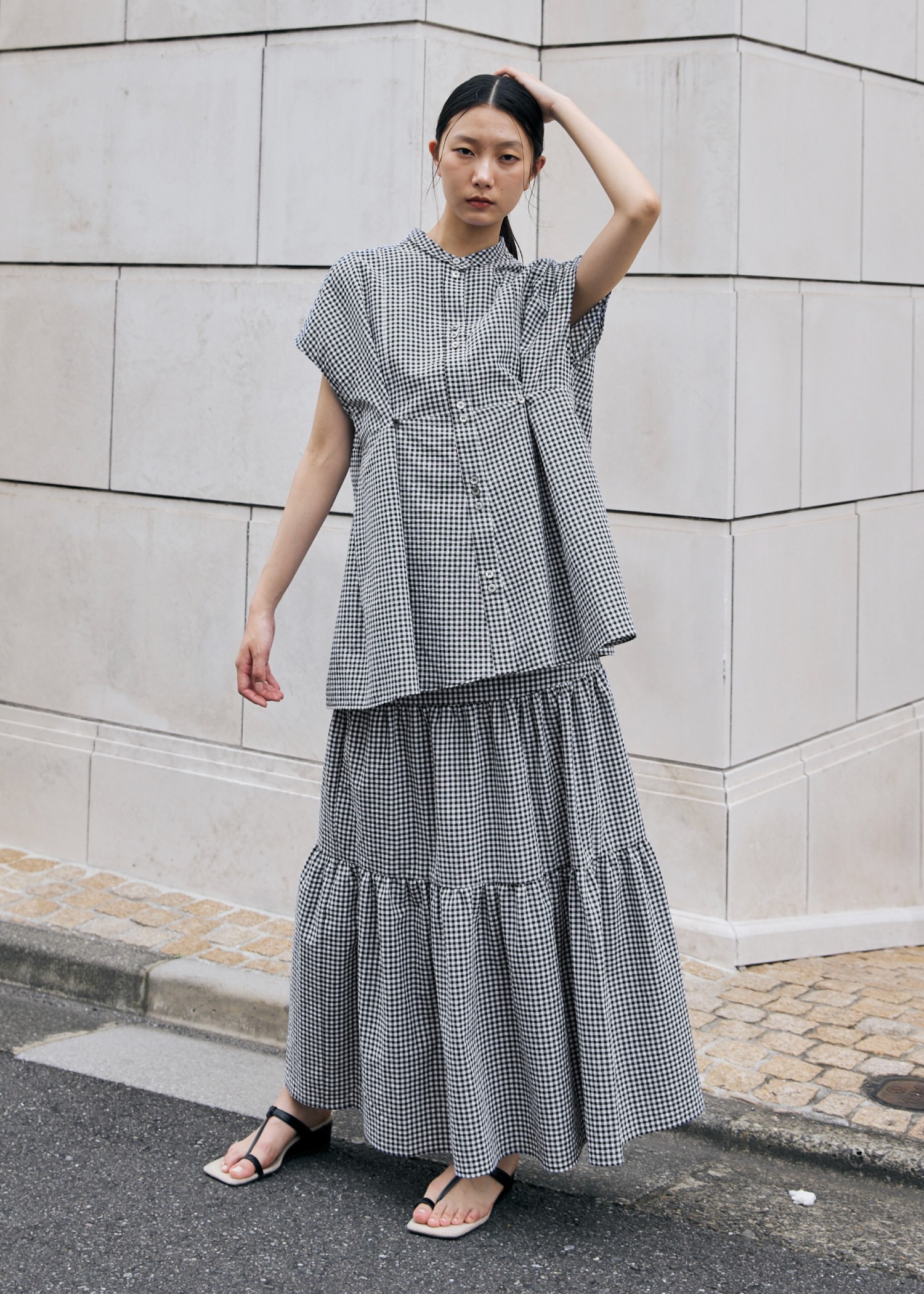 tiered gingham check SK