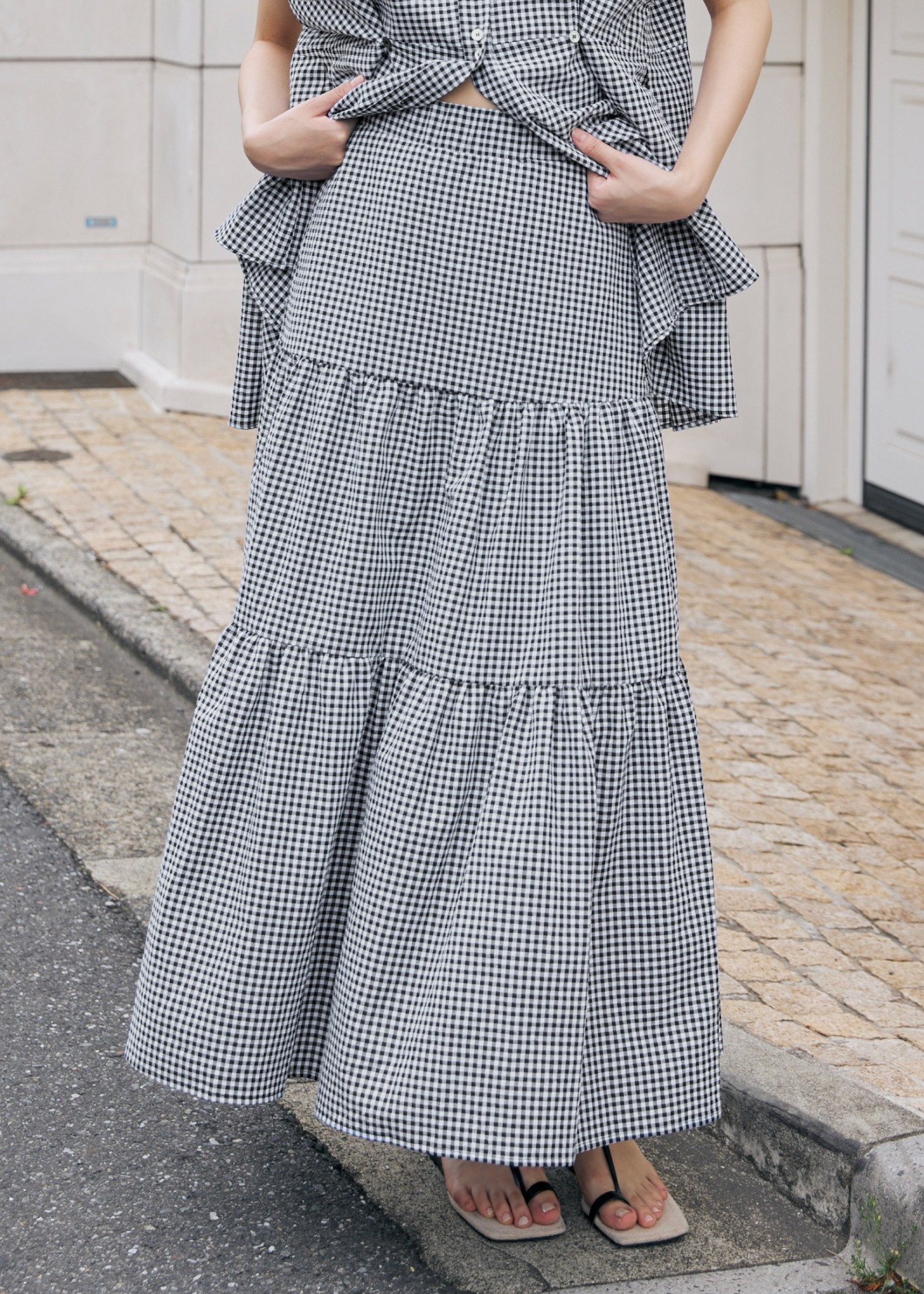 tiered gingham check SK