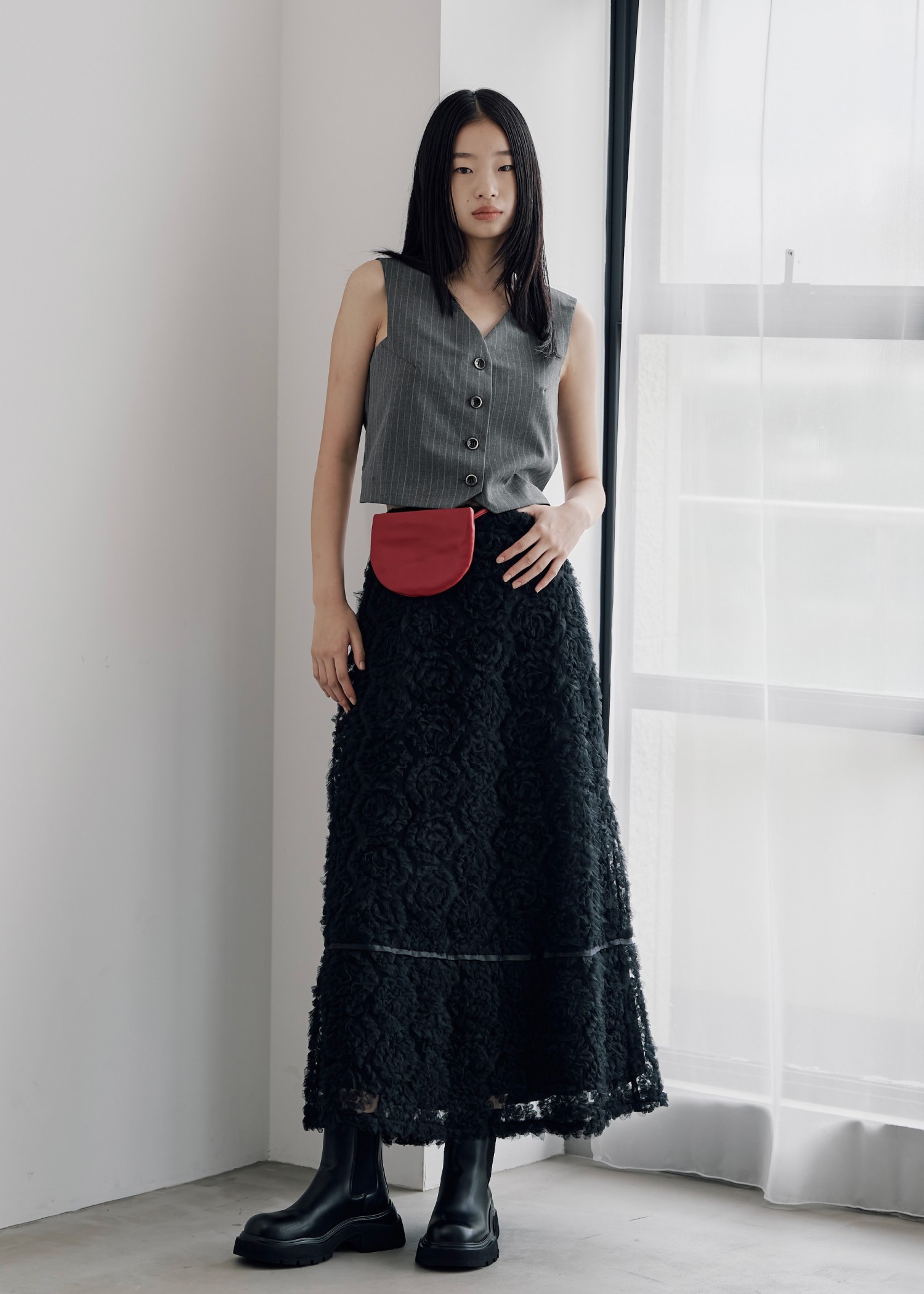 tulle circle motif  flare SK