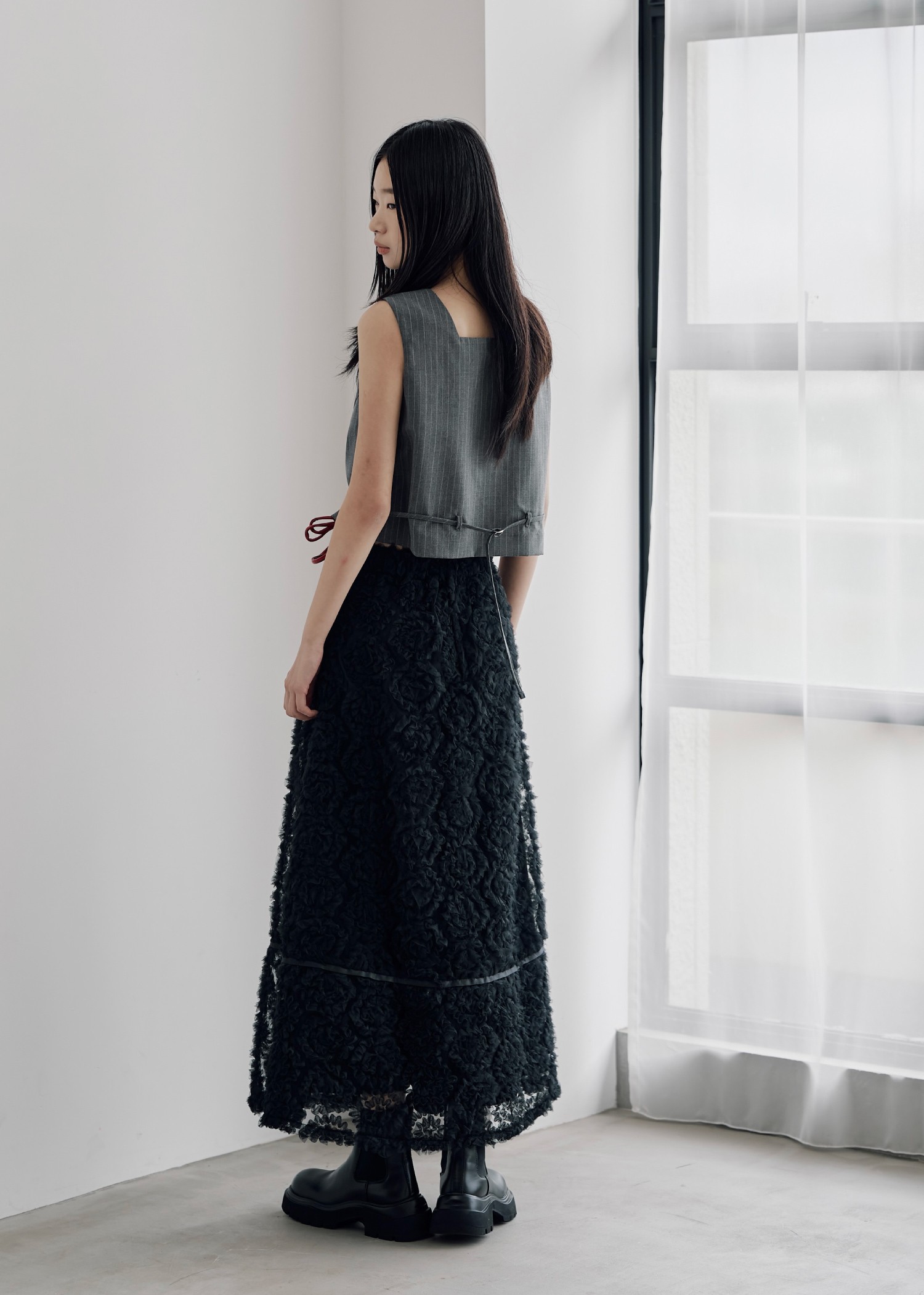 tulle circle motif  flare SK