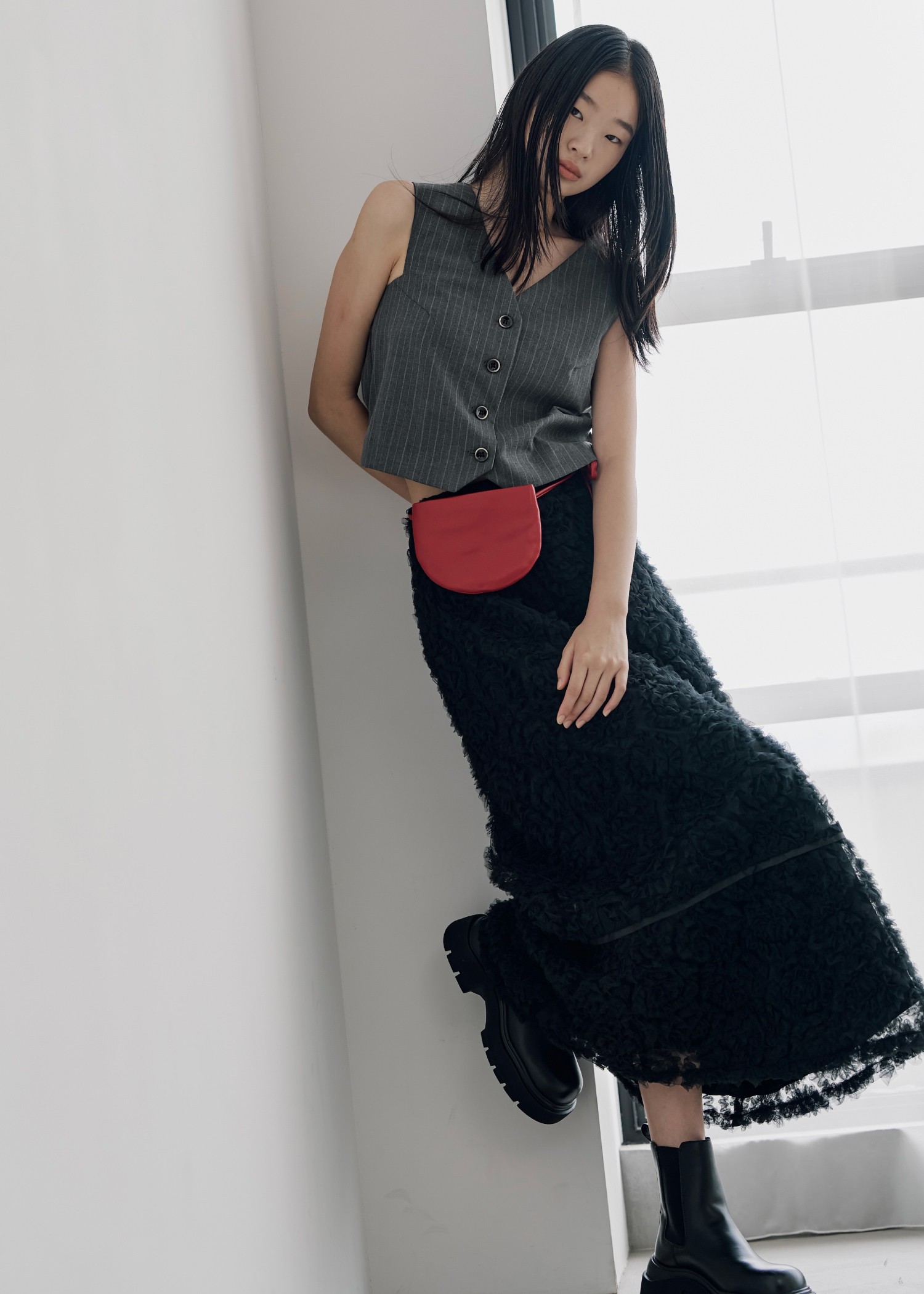 tulle circle motif  flare SK