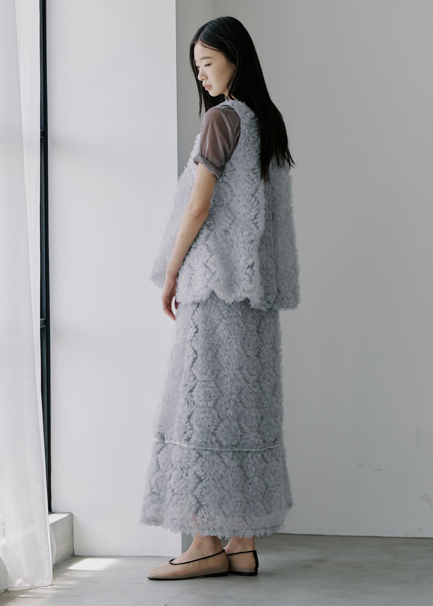 tulle circle motif  flare SK