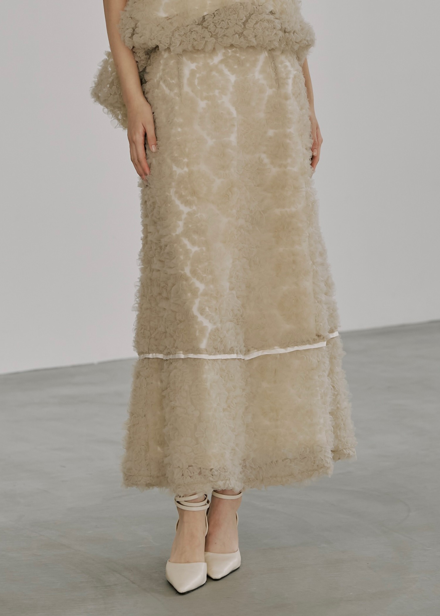 tulle circle motif  flare SK