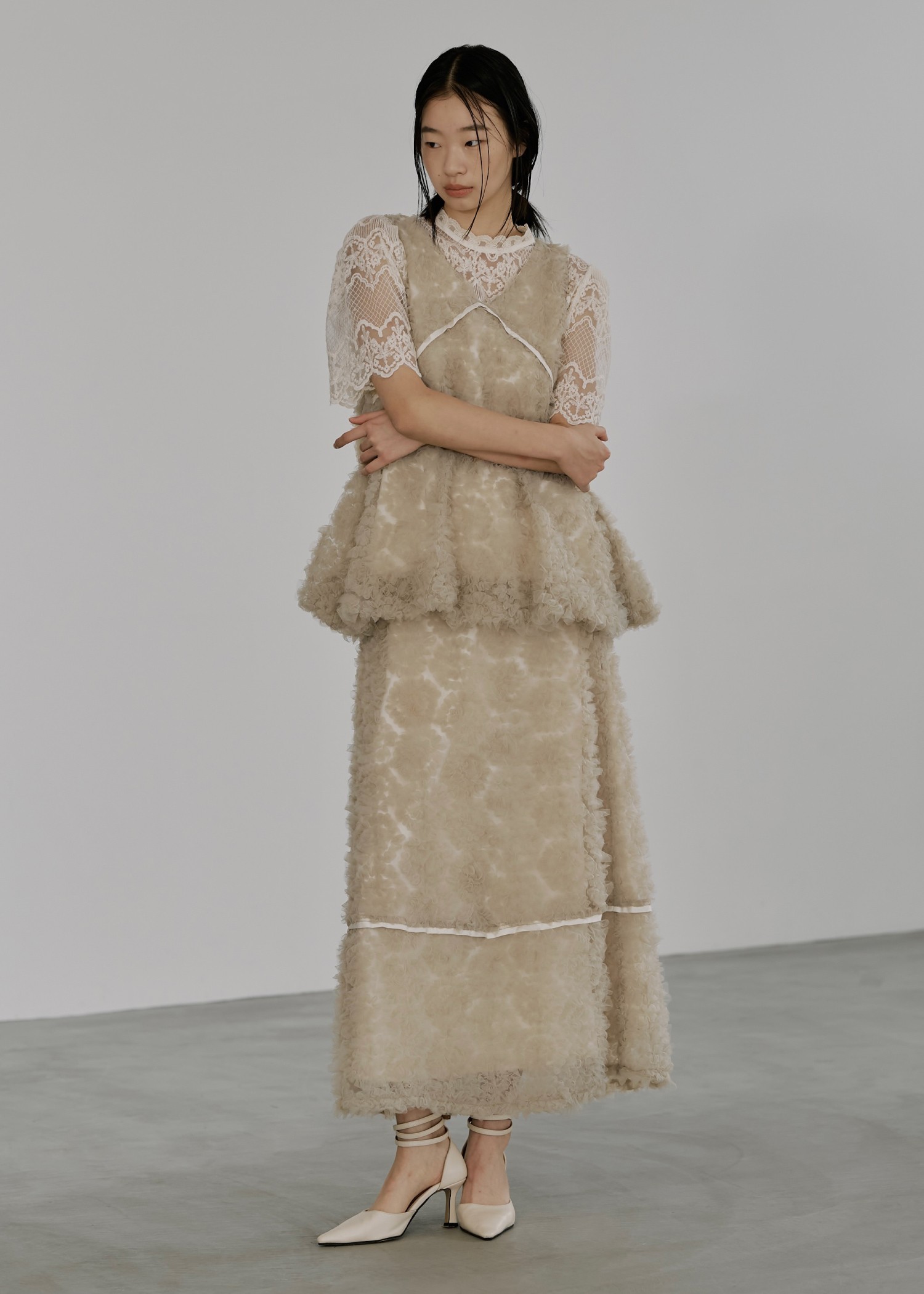 tulle circle motif  flare SK