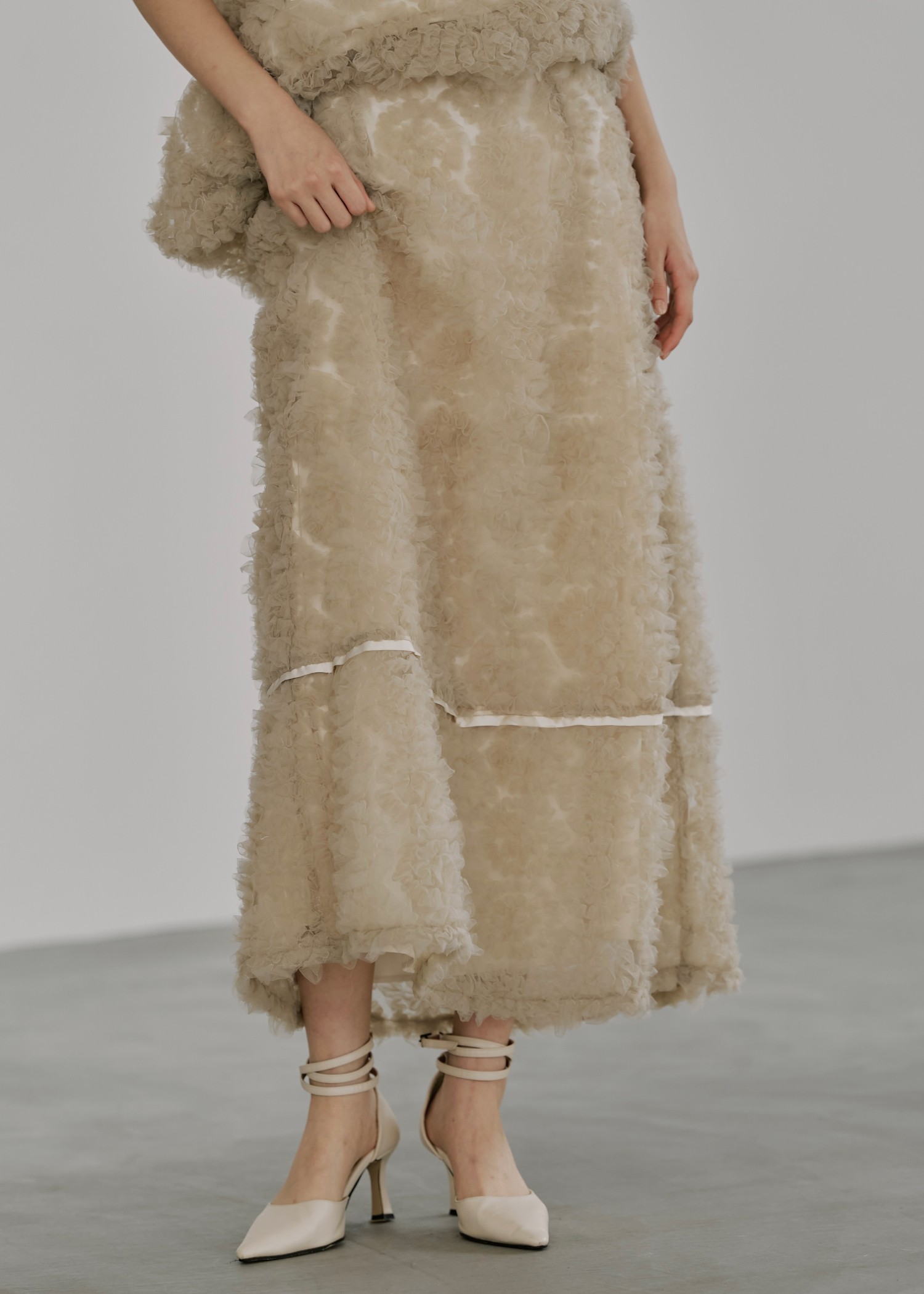 tulle circle motif  flare SK