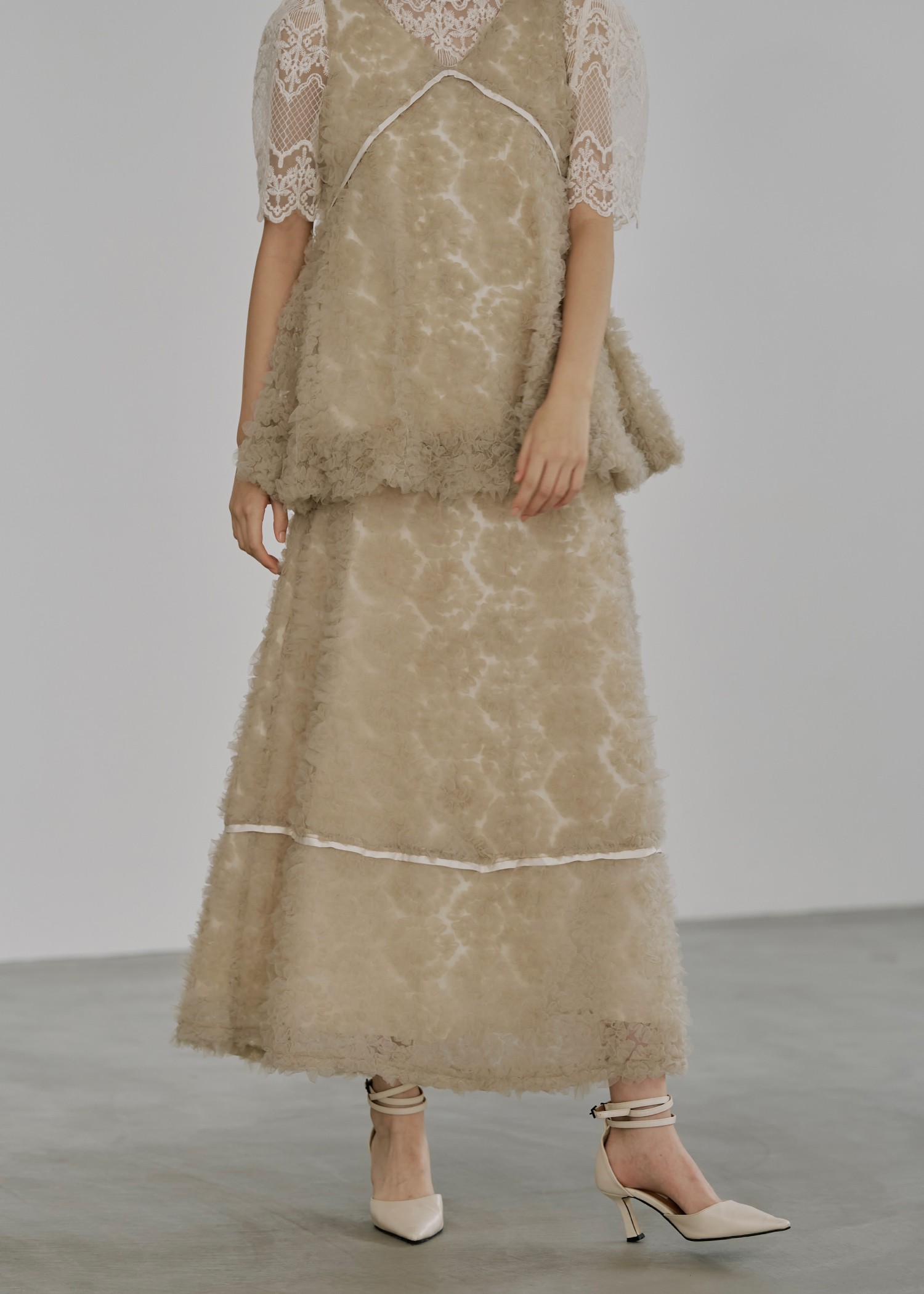 tulle circle motif  flare SK