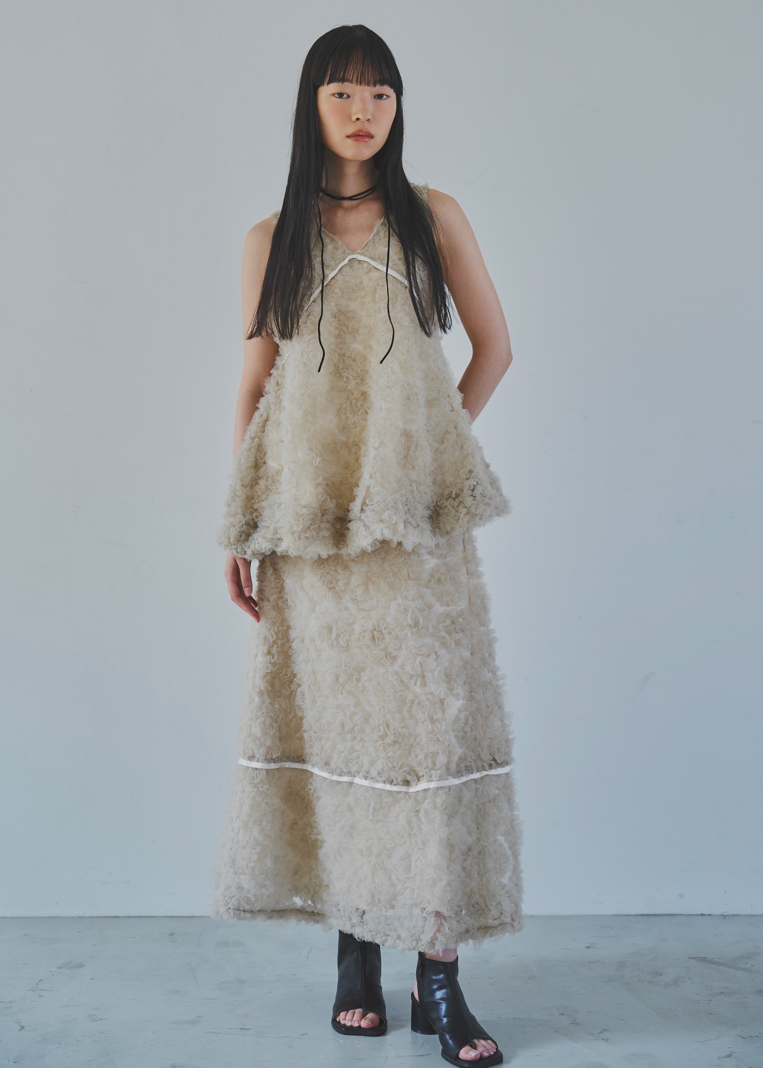 tulle circle motif  flare SK