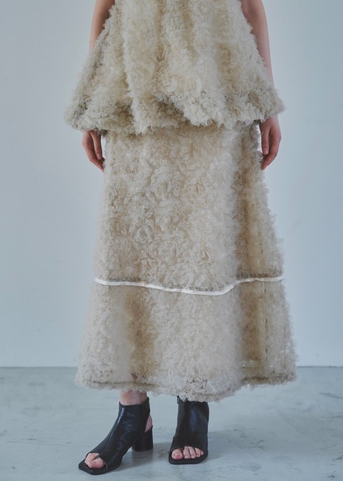 ウィルフリー/random tiered tulle & pattern SK WILLFULLY（ウィルフリー）の「random tiered tulle & pongee SK