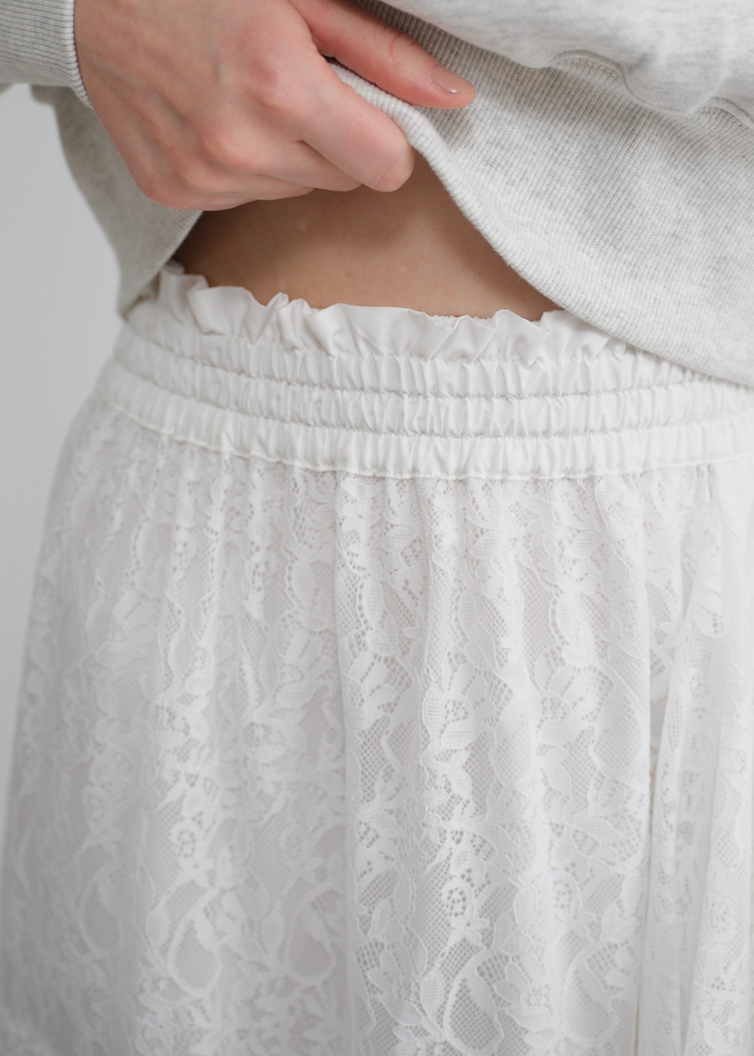 lace slit ruffle frill tiered skirt