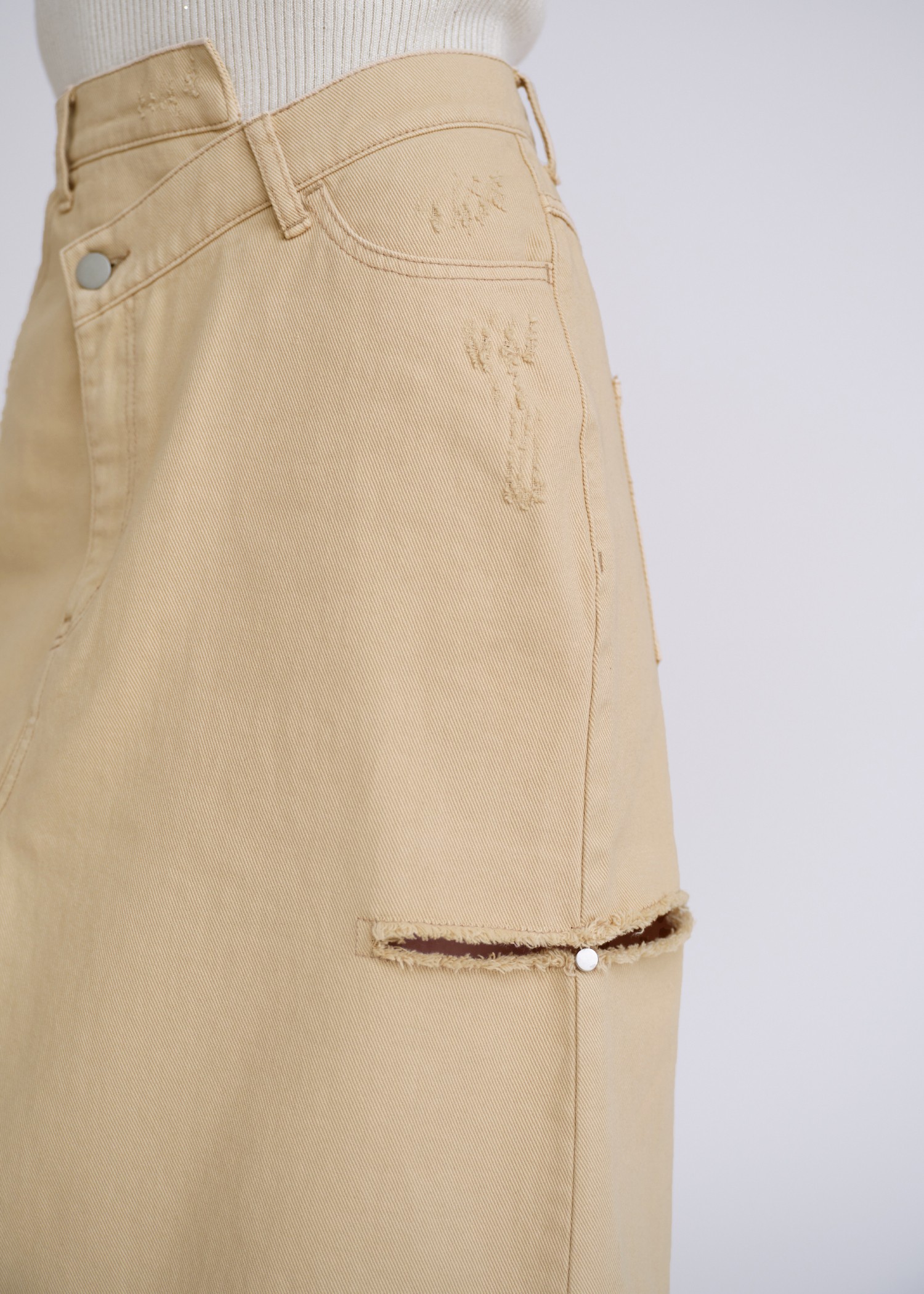 back bi color patchwork remake denim SK