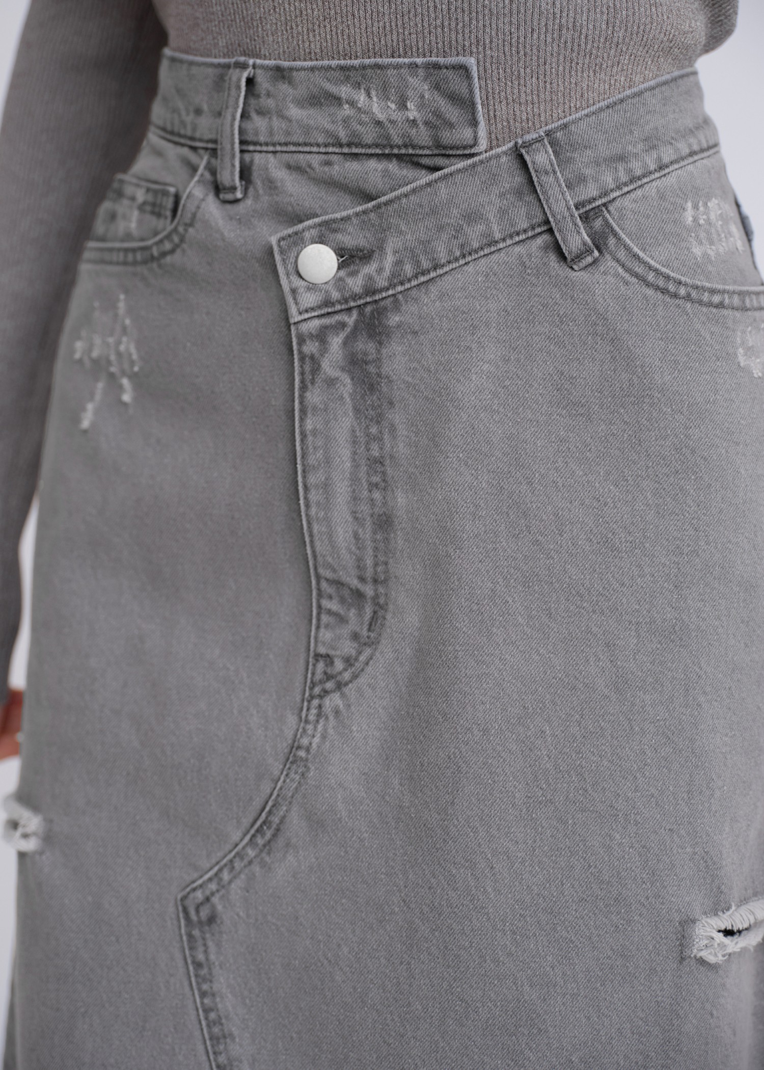 back bi color patchwork remake denim SK