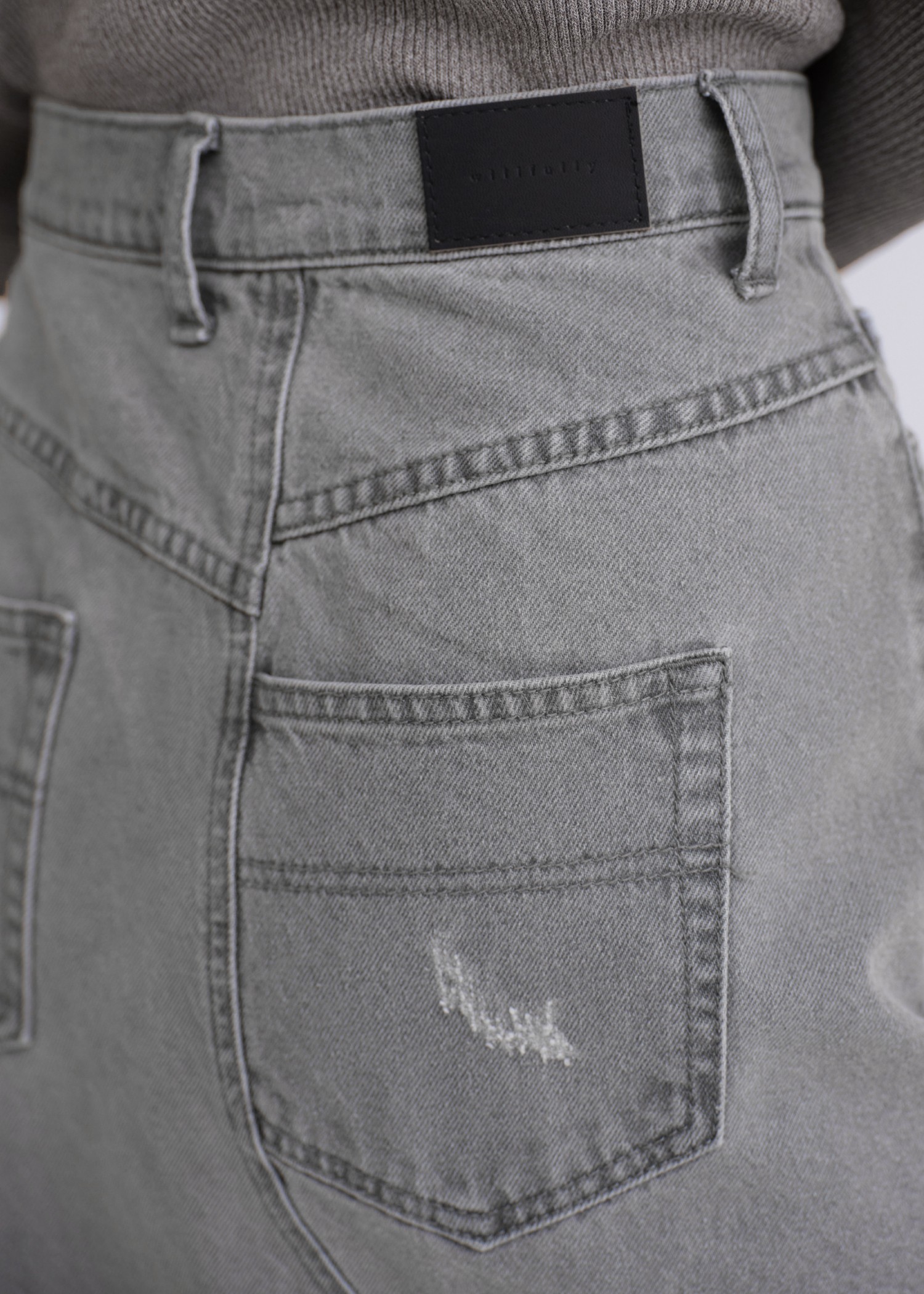 back bi color patchwork remake denim SK