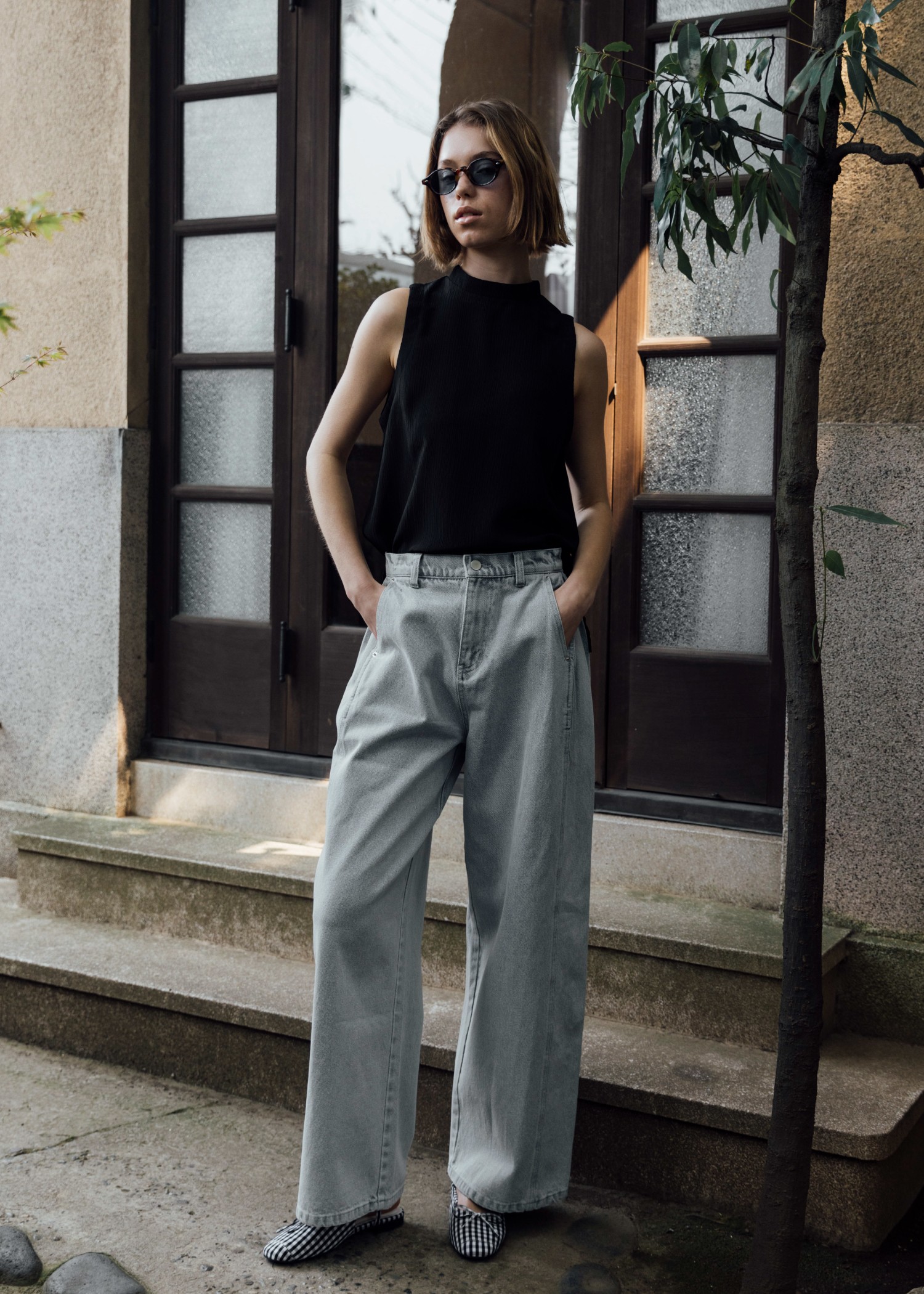 removal sleeve crepe tops