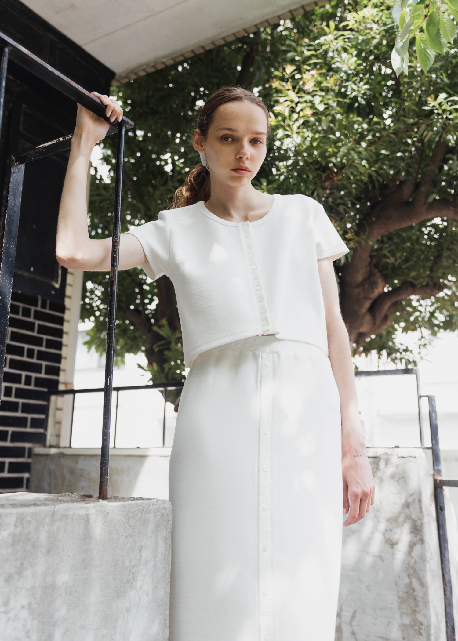 short cardigan seed stitch tops