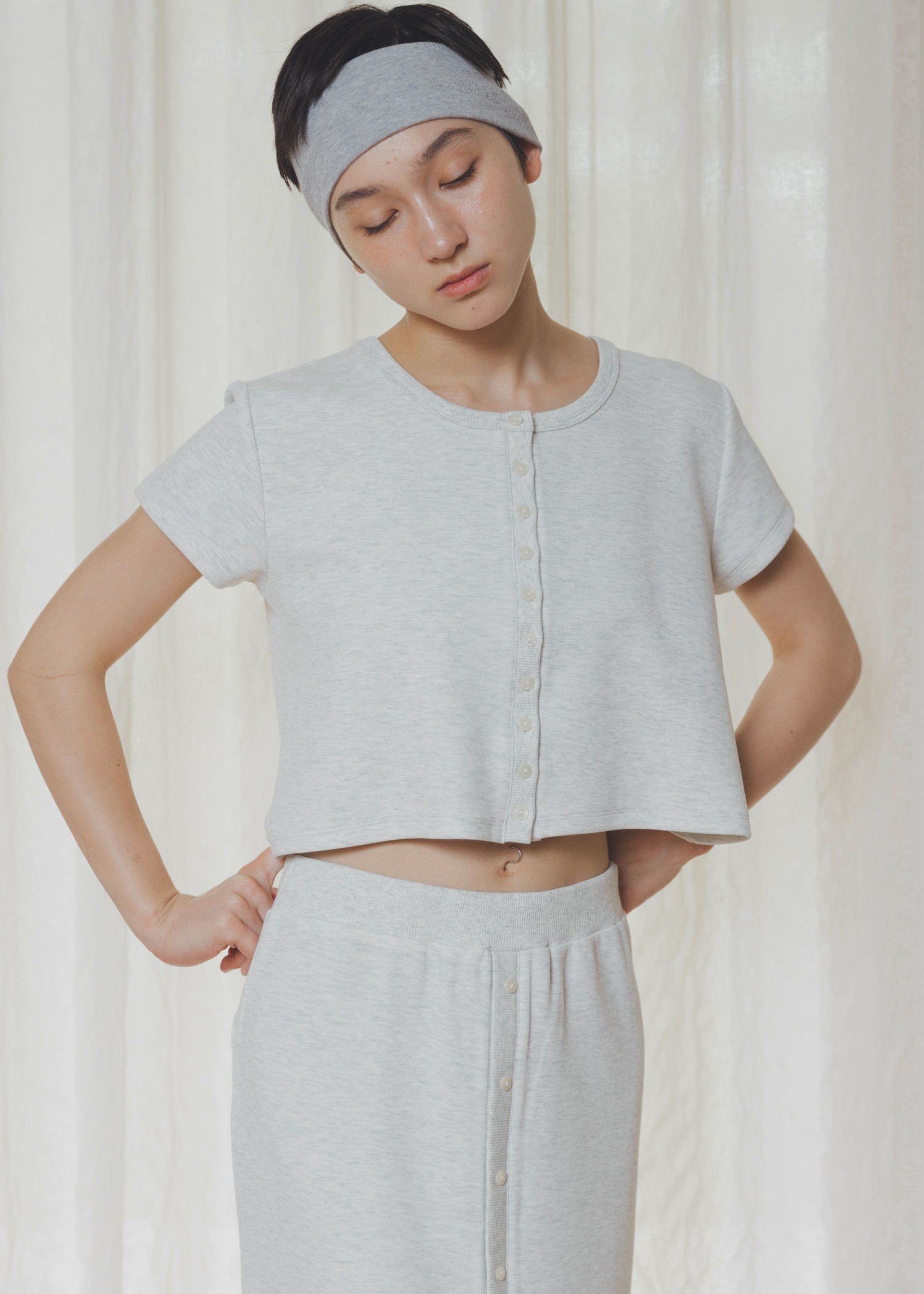 short cardigan seed stitch tops