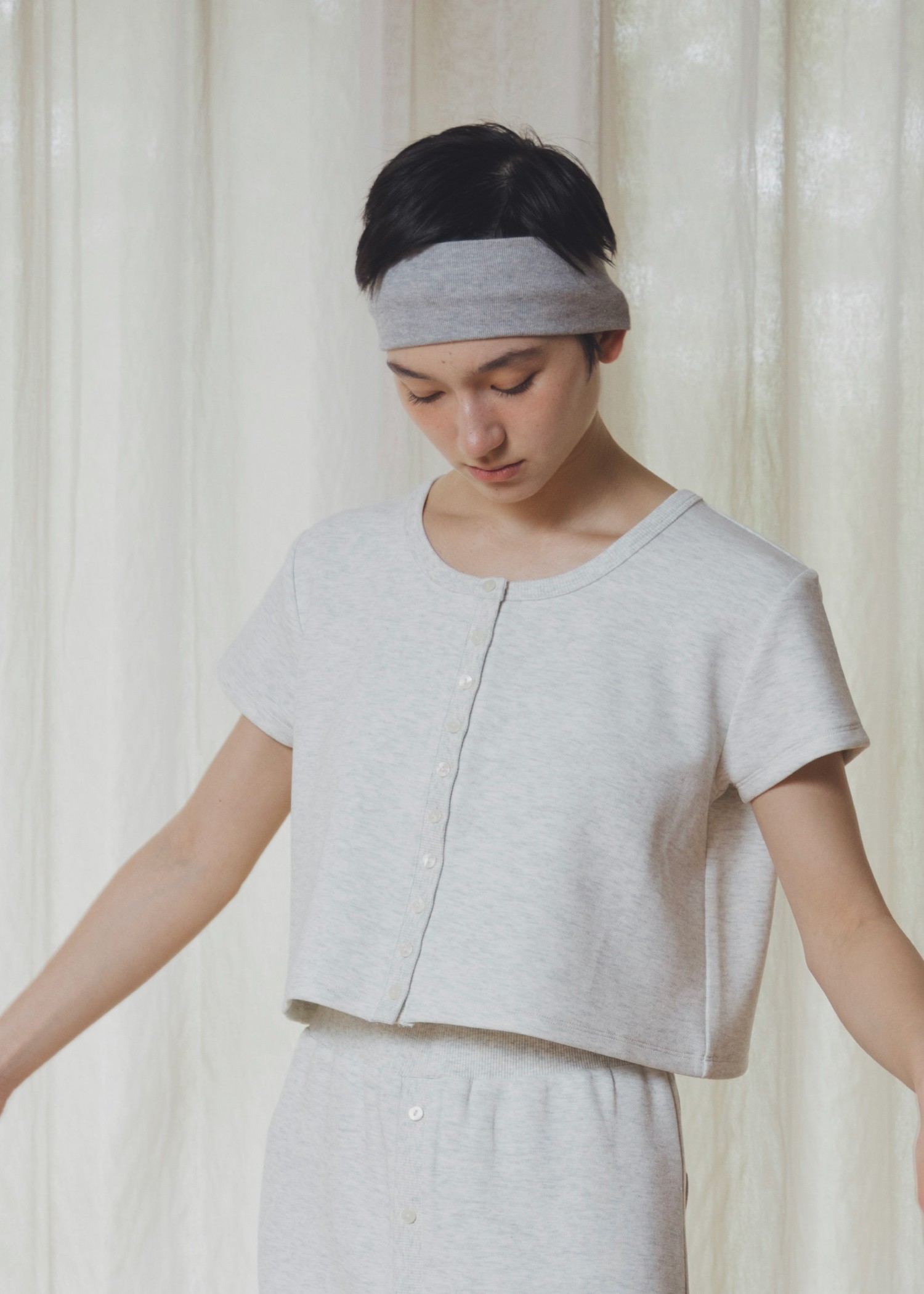 short cardigan seed stitch tops