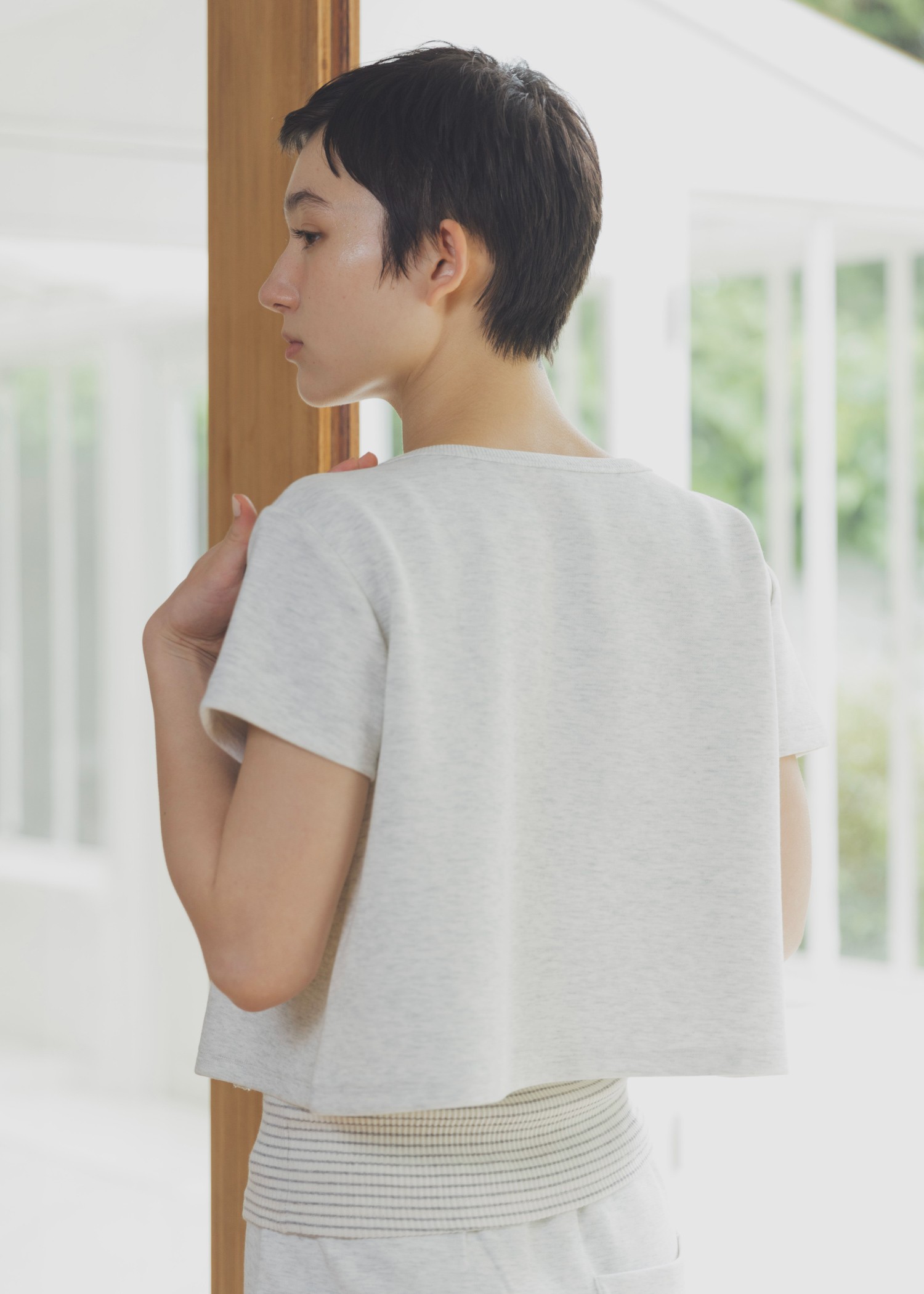 short cardigan seed stitch tops