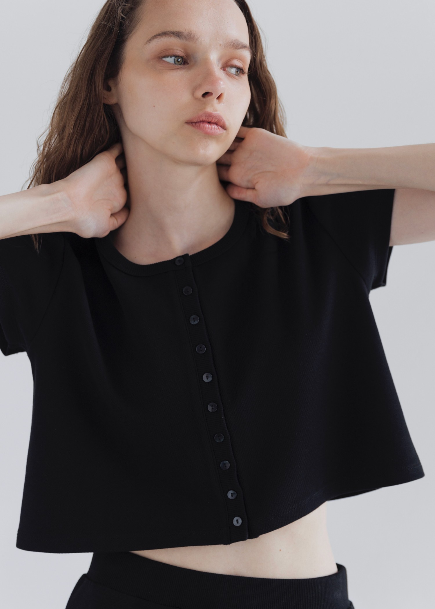 short cardigan seed stitch tops