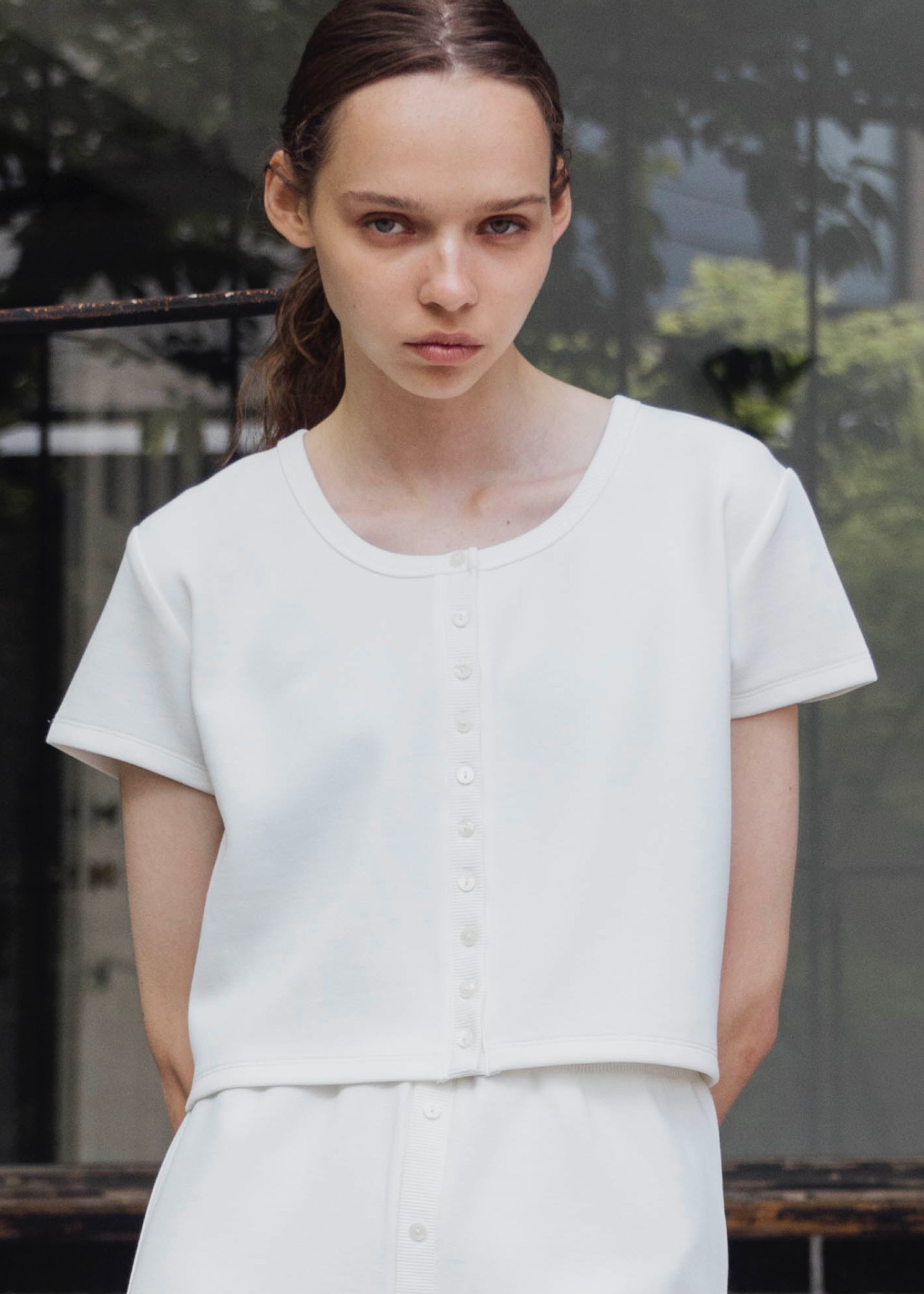 short cardigan seed stitch tops