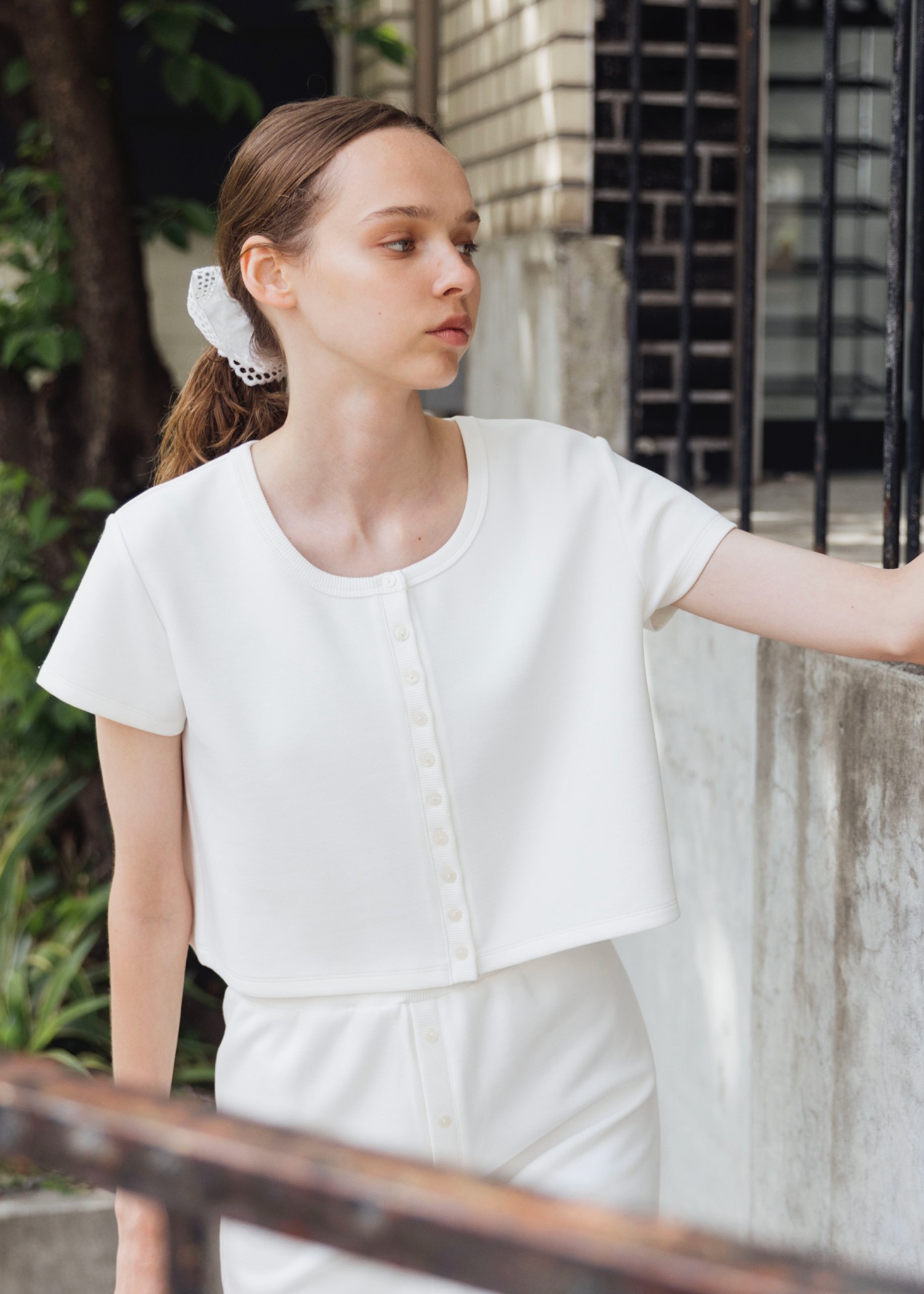 short cardigan seed stitch tops