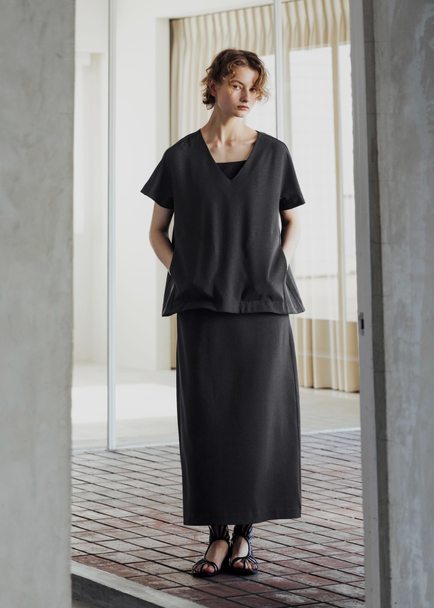 pocket design constructive kaftan tops