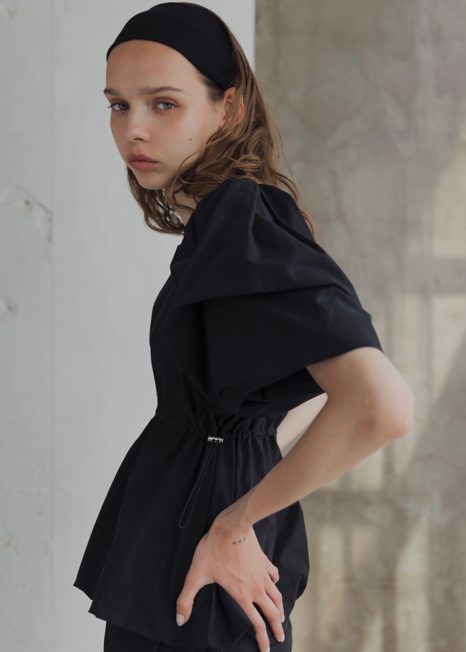 balloon volume sleeve peplum BL