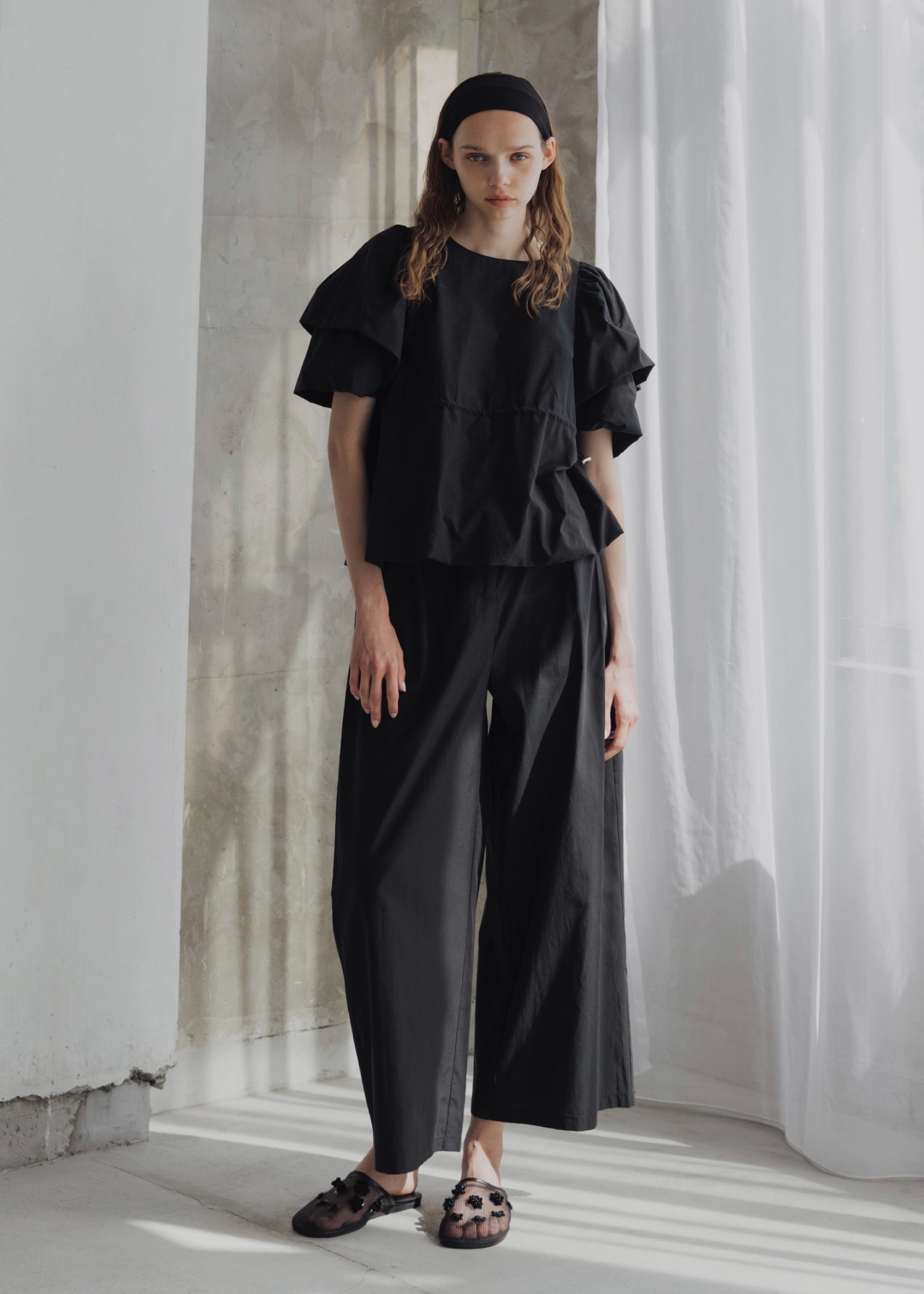 balloon volume sleeve peplum BL