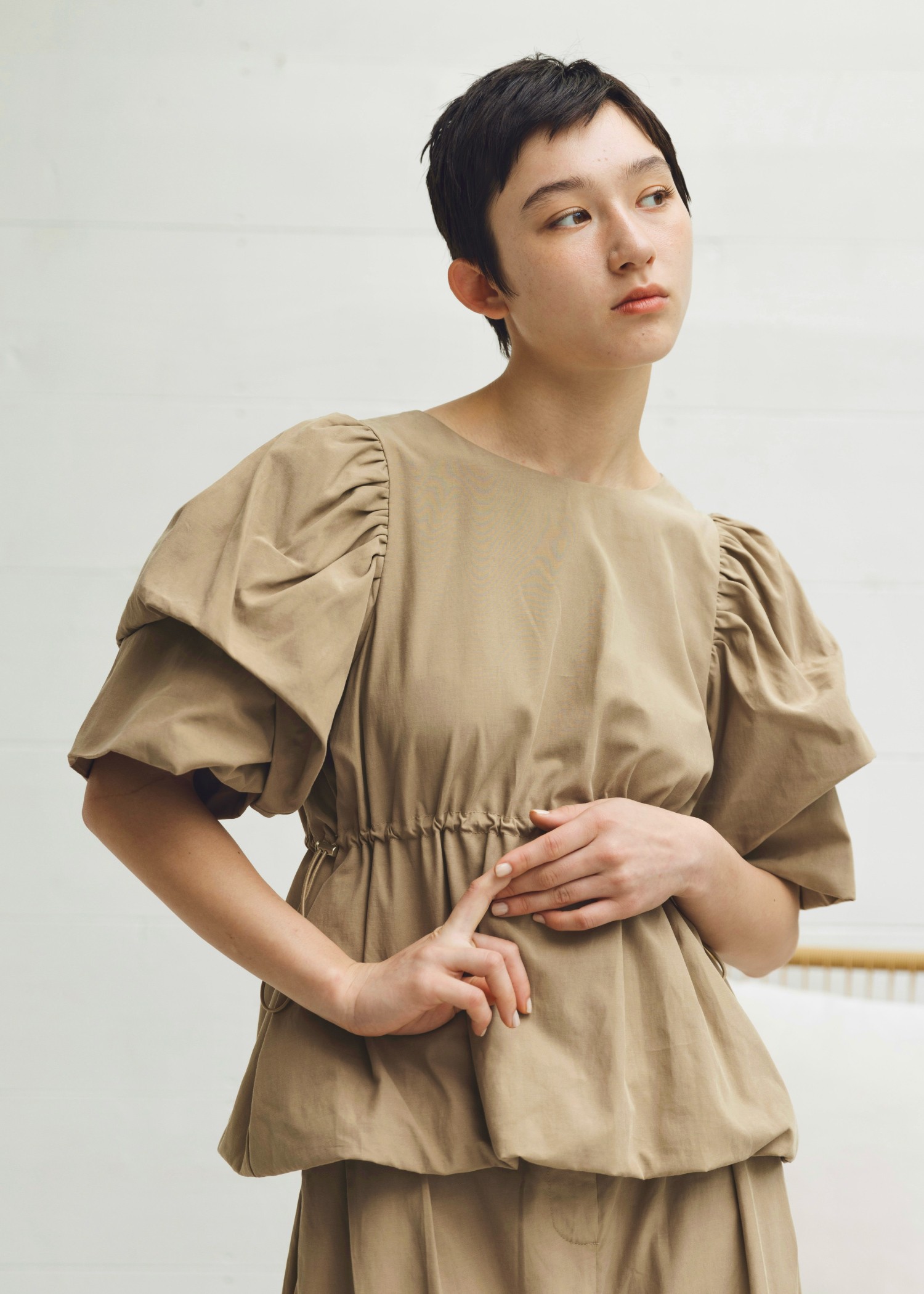 balloon volume sleeve peplum BL