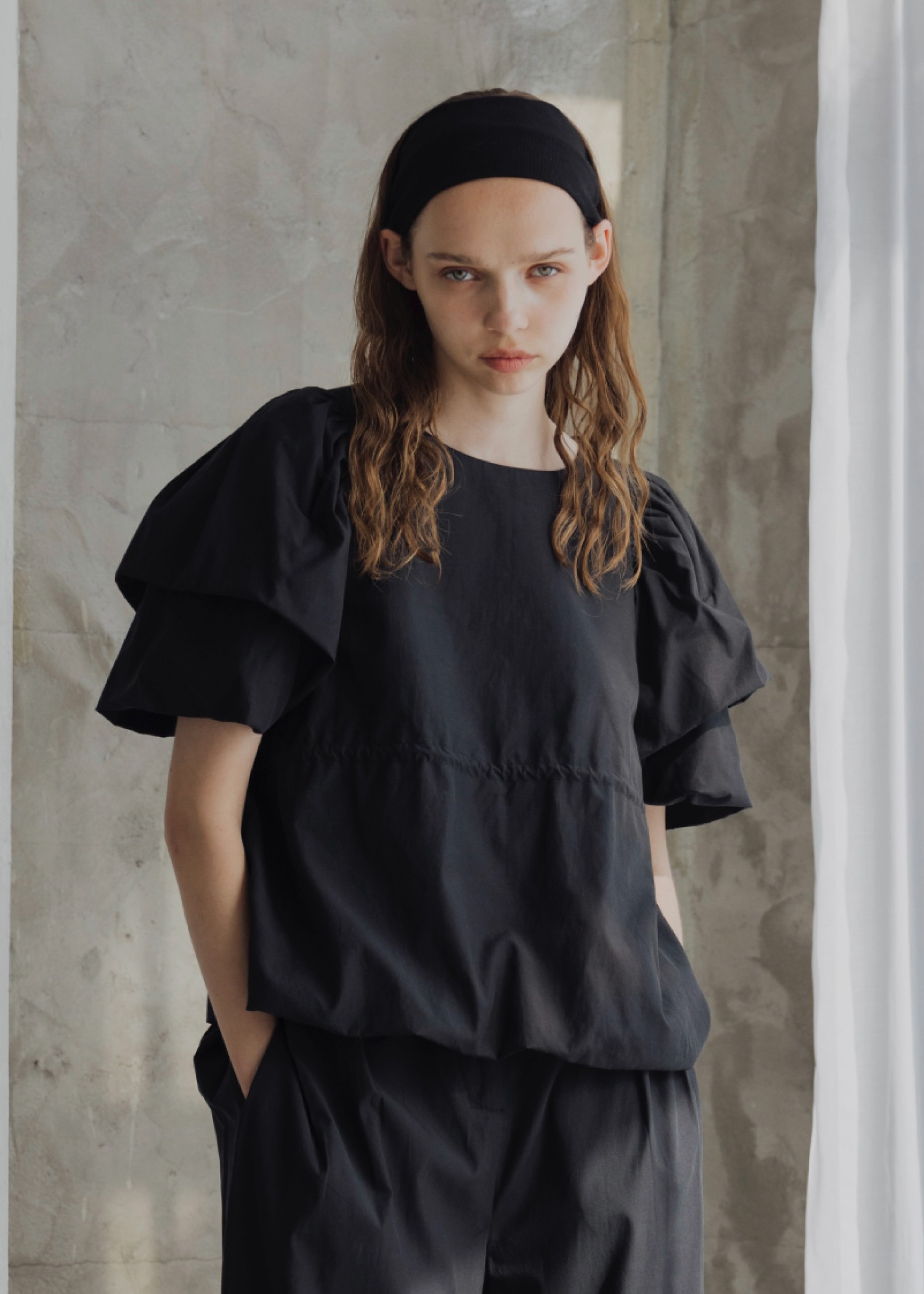 balloon volume sleeve peplum BL