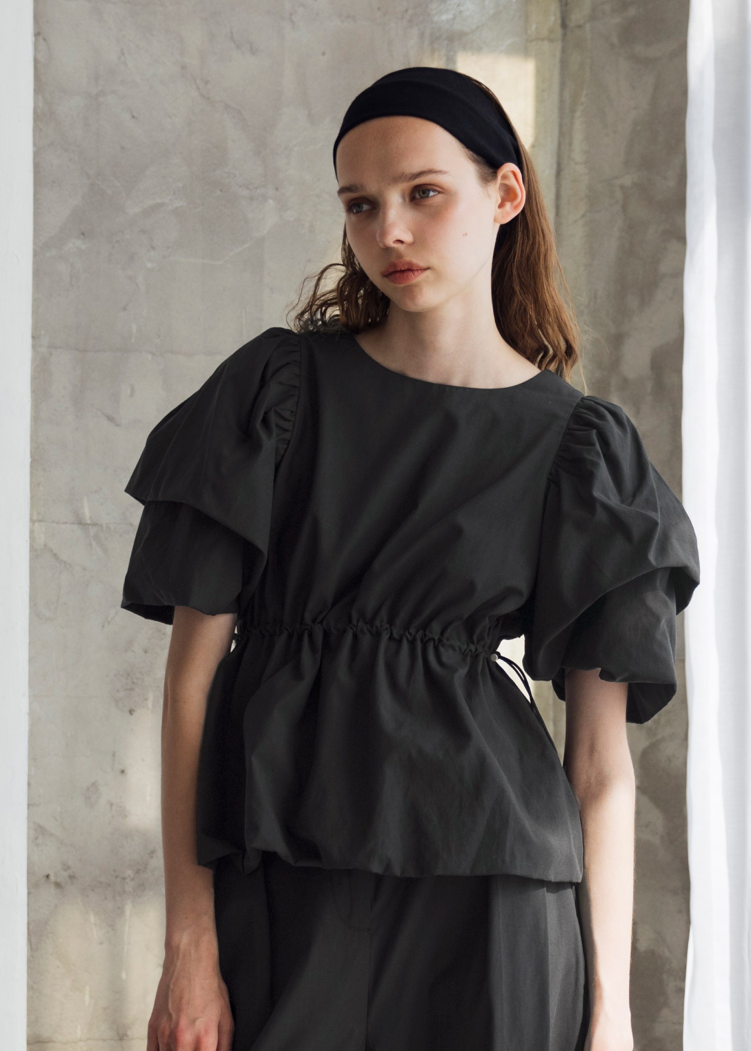 balloon volume sleeve peplum BL