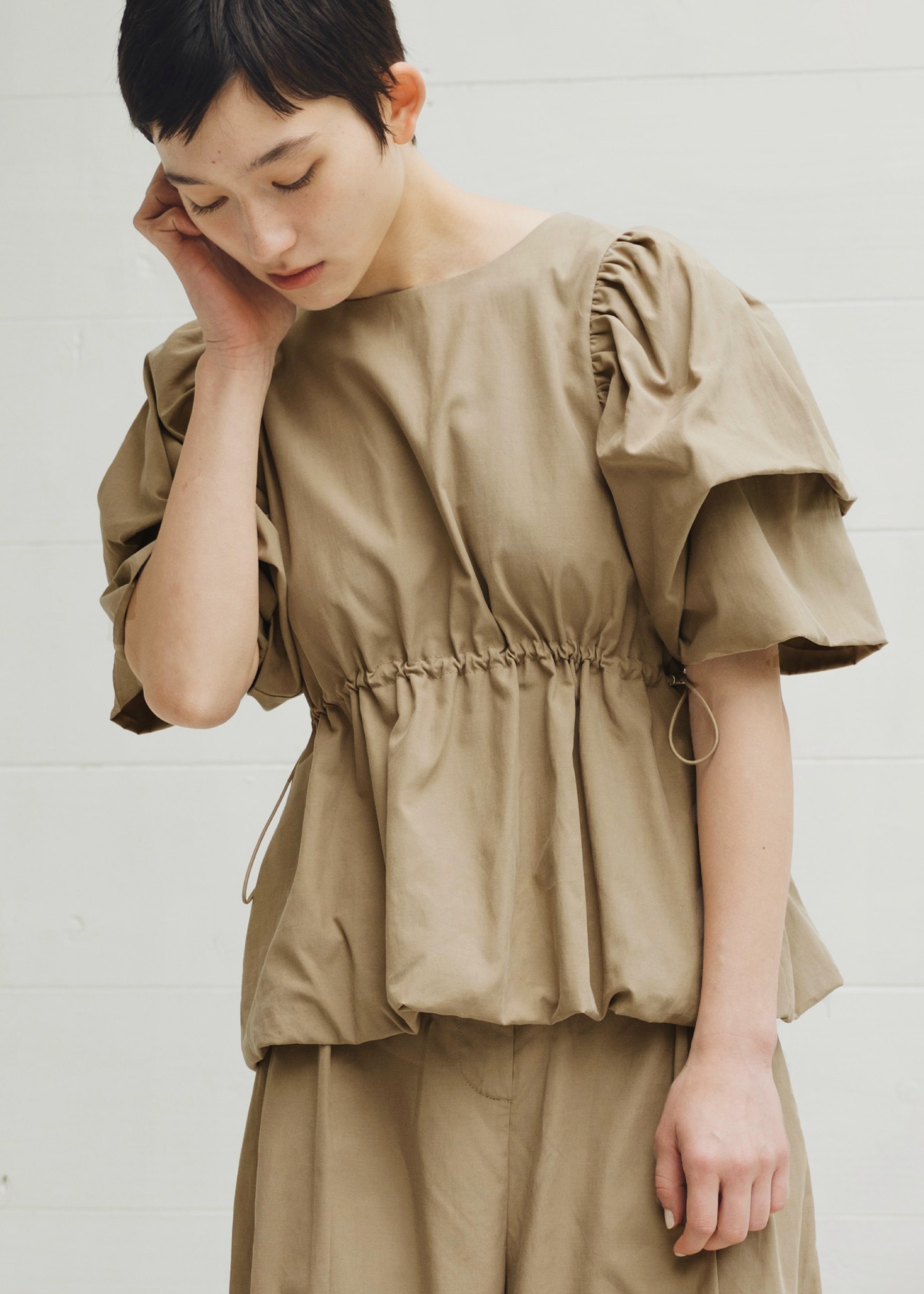 balloon volume sleeve peplum BL