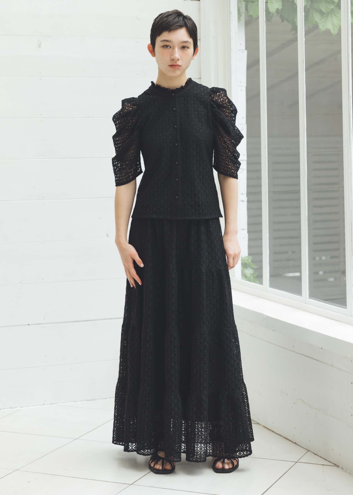 half volume sleeve lace tops