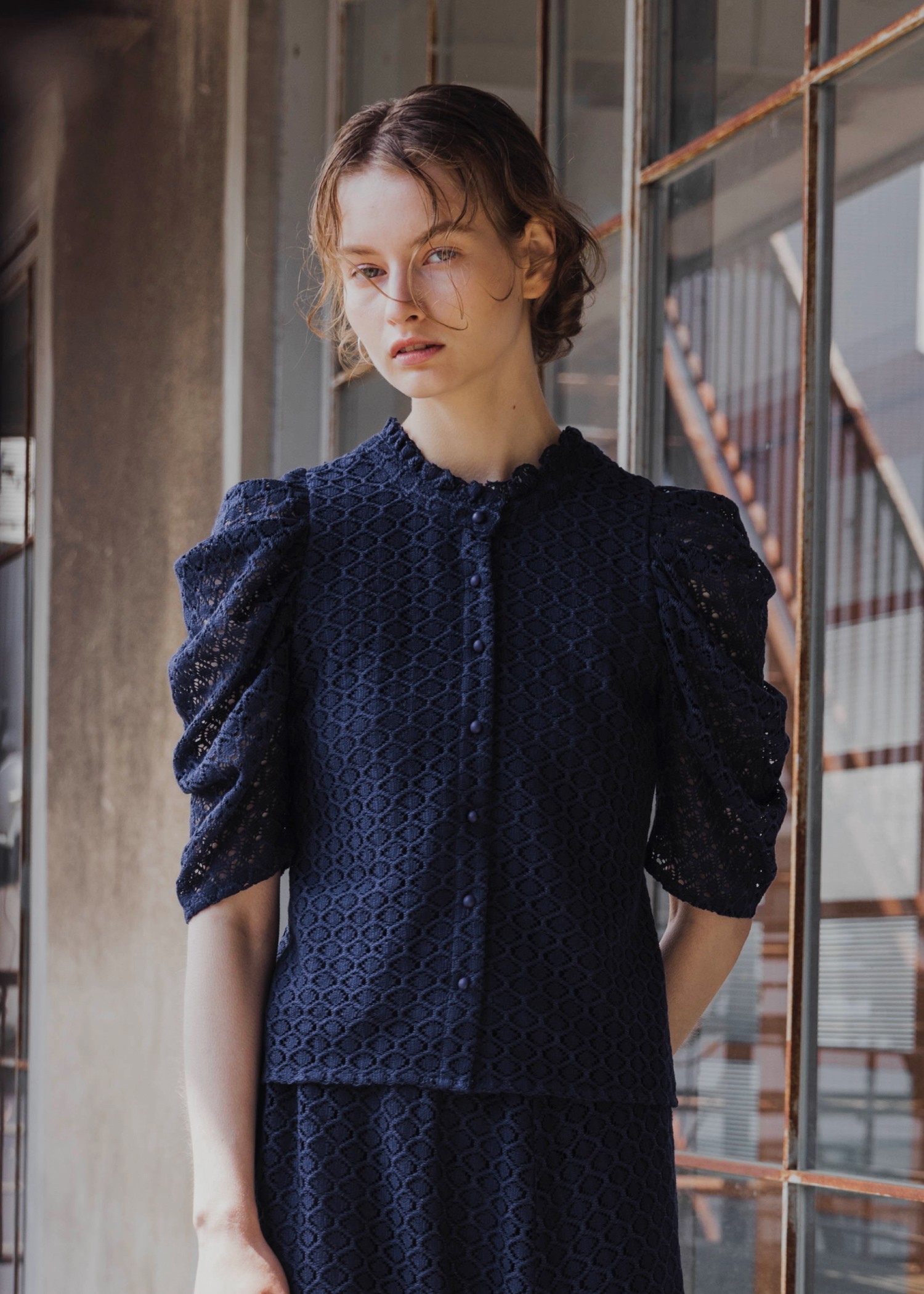 half volume sleeve lace tops