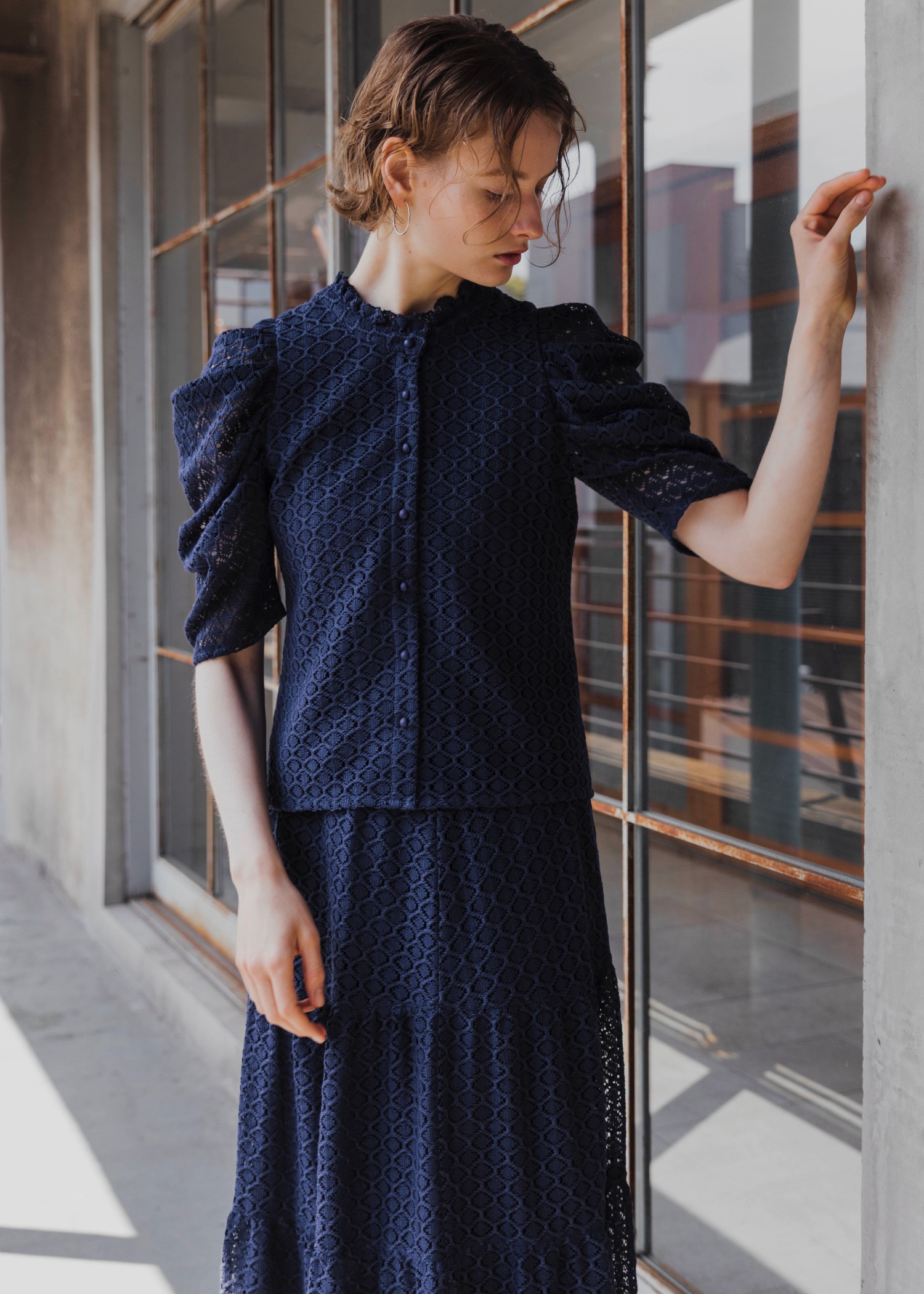 half volume sleeve lace tops