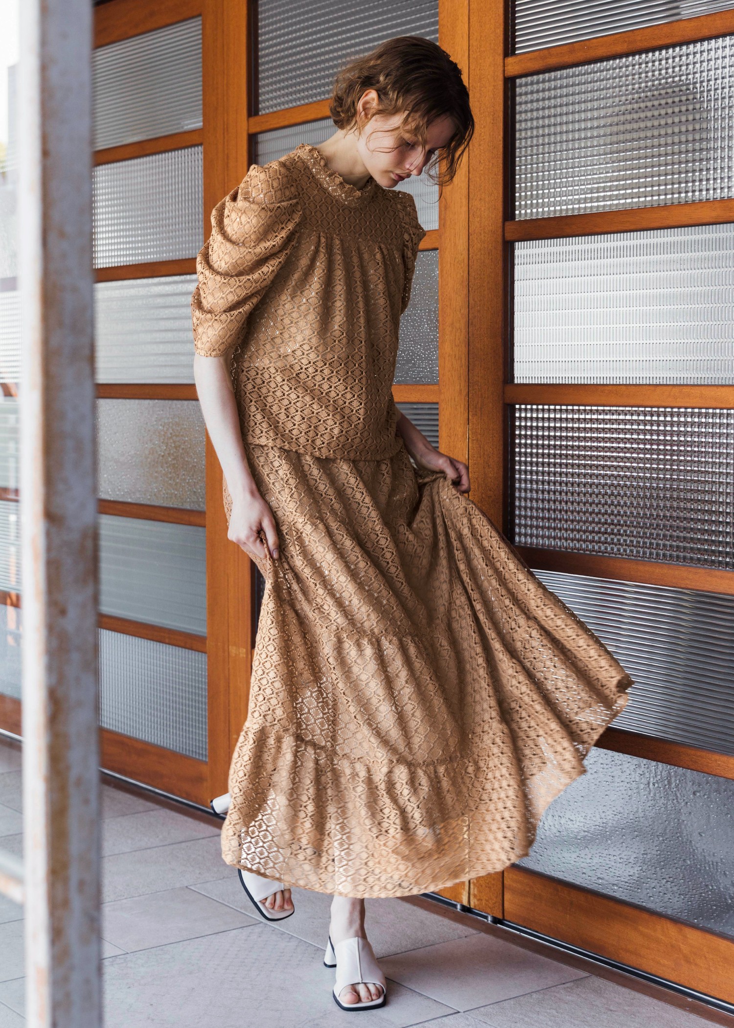 half volume sleeve lace tops