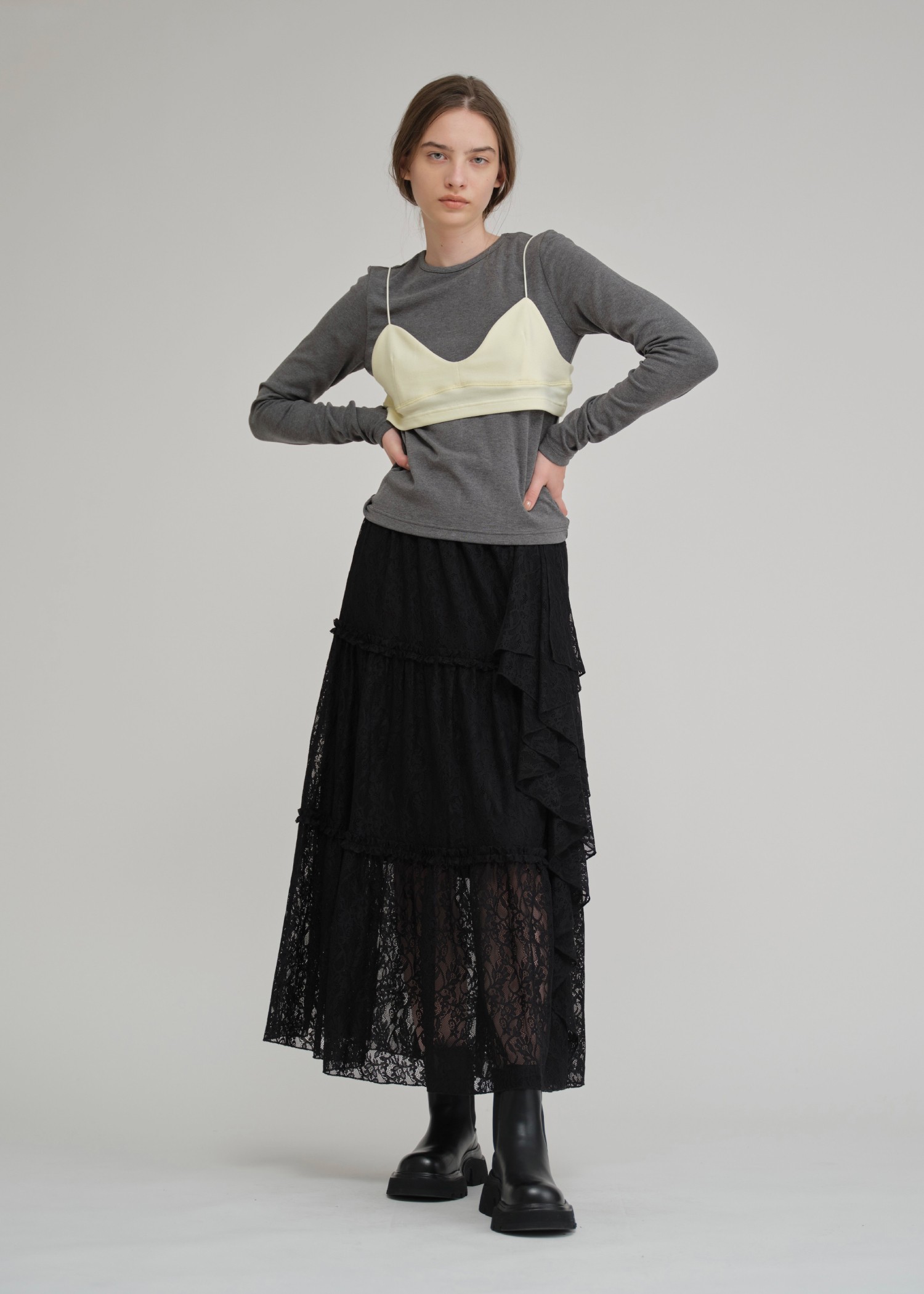 smooth decoration stitch long T