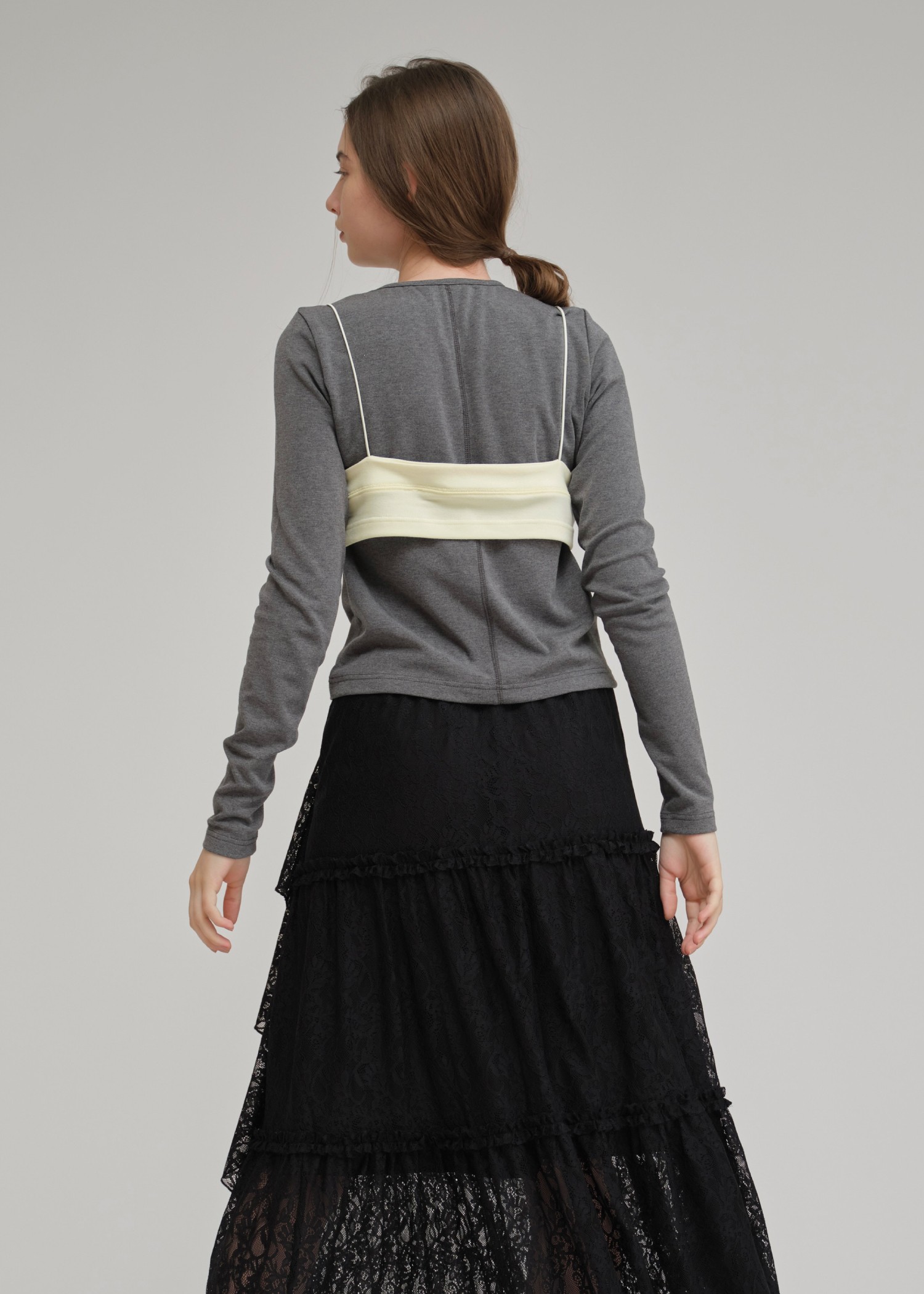 smooth decoration stitch long T